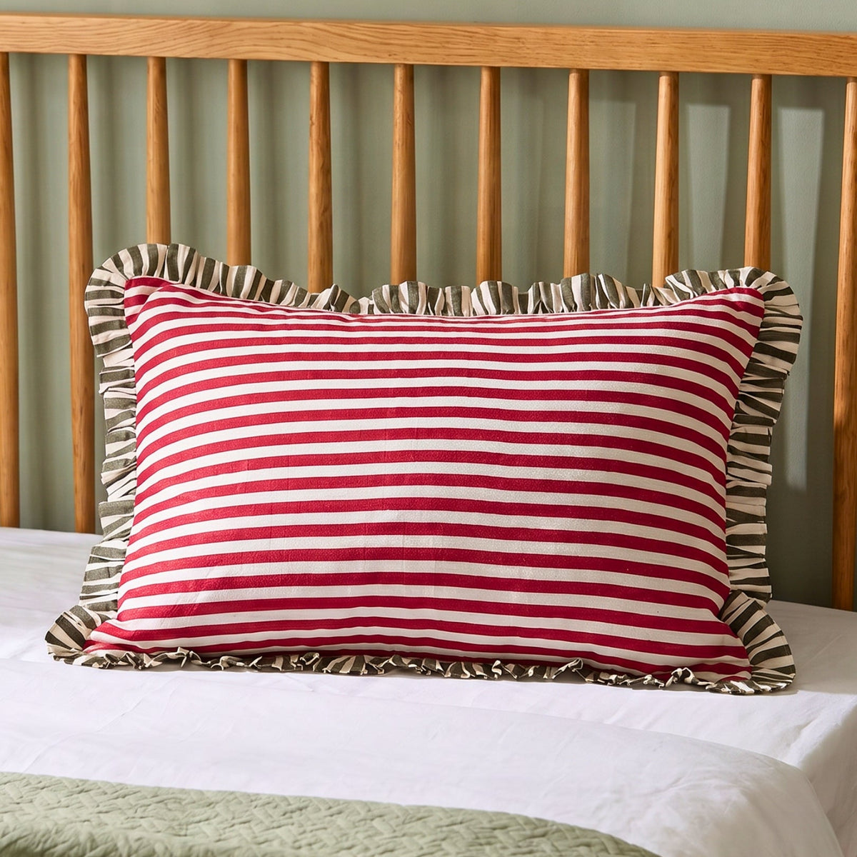 Romantic Red Hearts & Dainty Pink Stripe Pattern Soft, Breathable Screen Printed Flat Sheet King Size