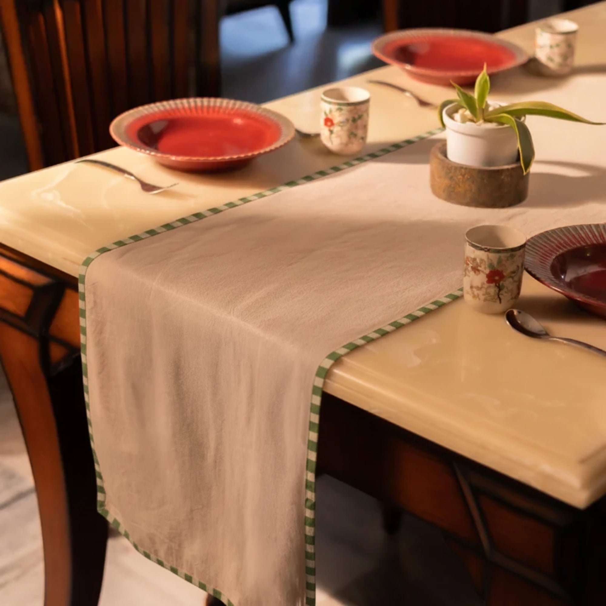 Handwoven Table Runner with contrast detailing