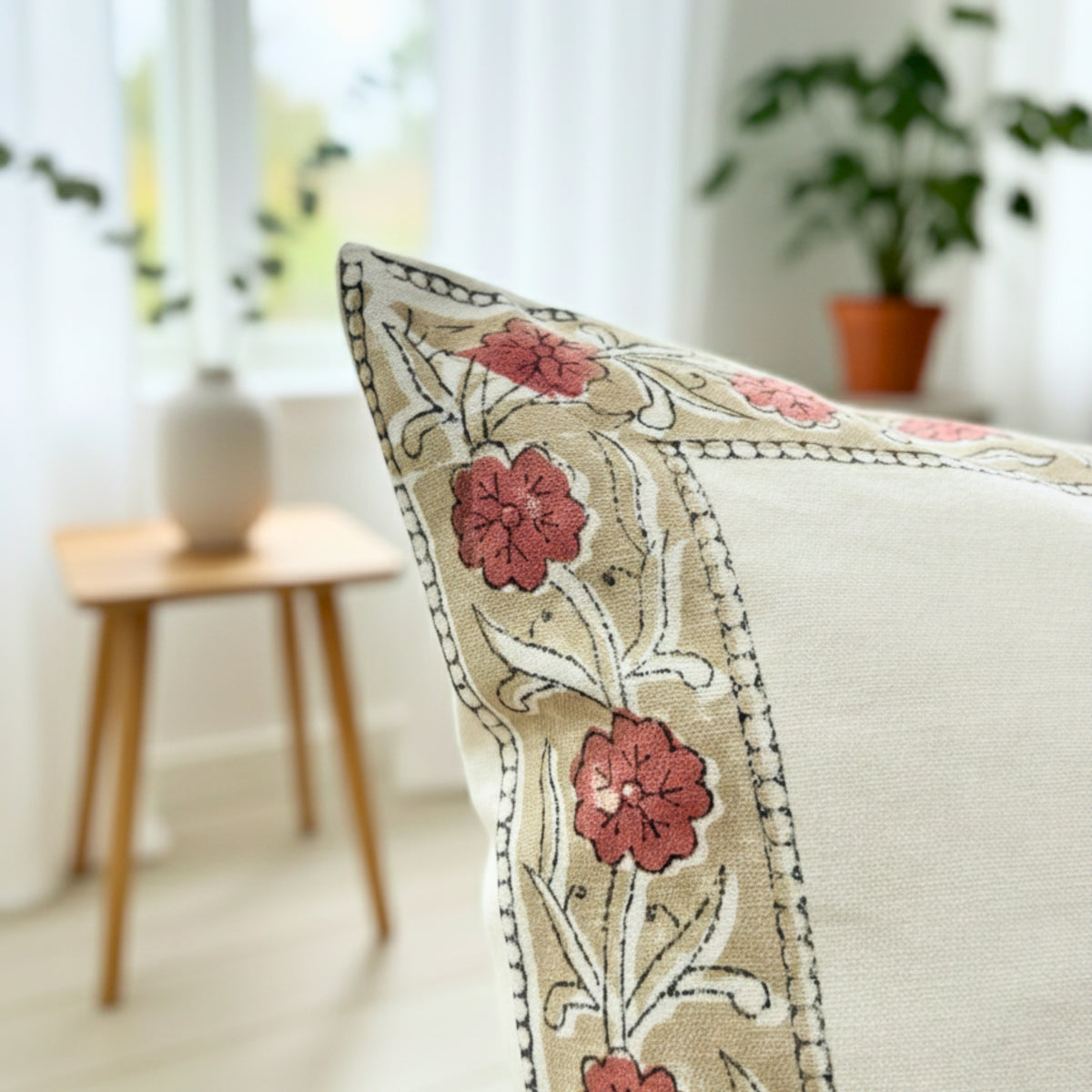 Floral Heritage Border Cushion Cover