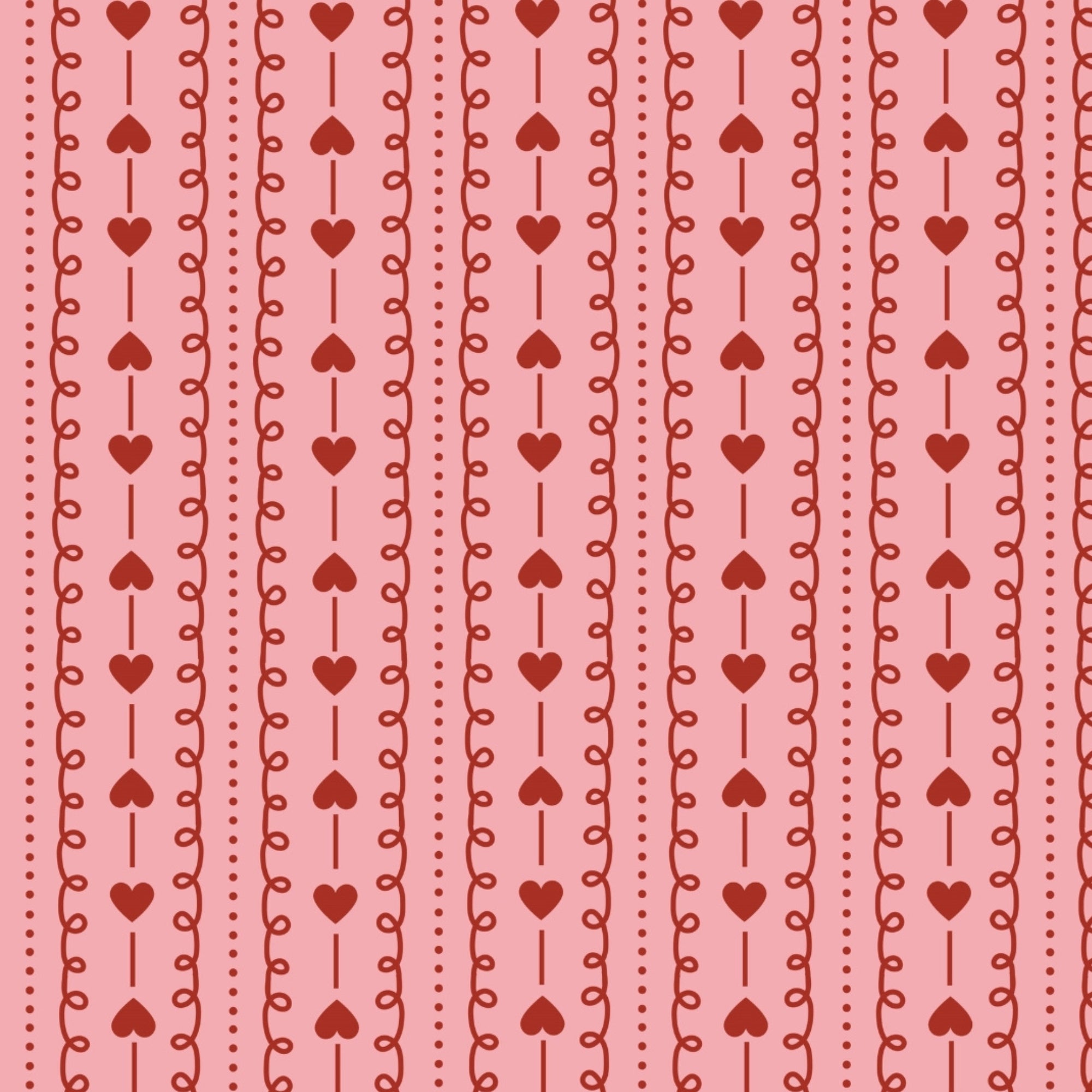 Romantic Red Hearts & Dainty Pink Stripe Pattern – Soft, Breathable Screen Printed Flat Sheet