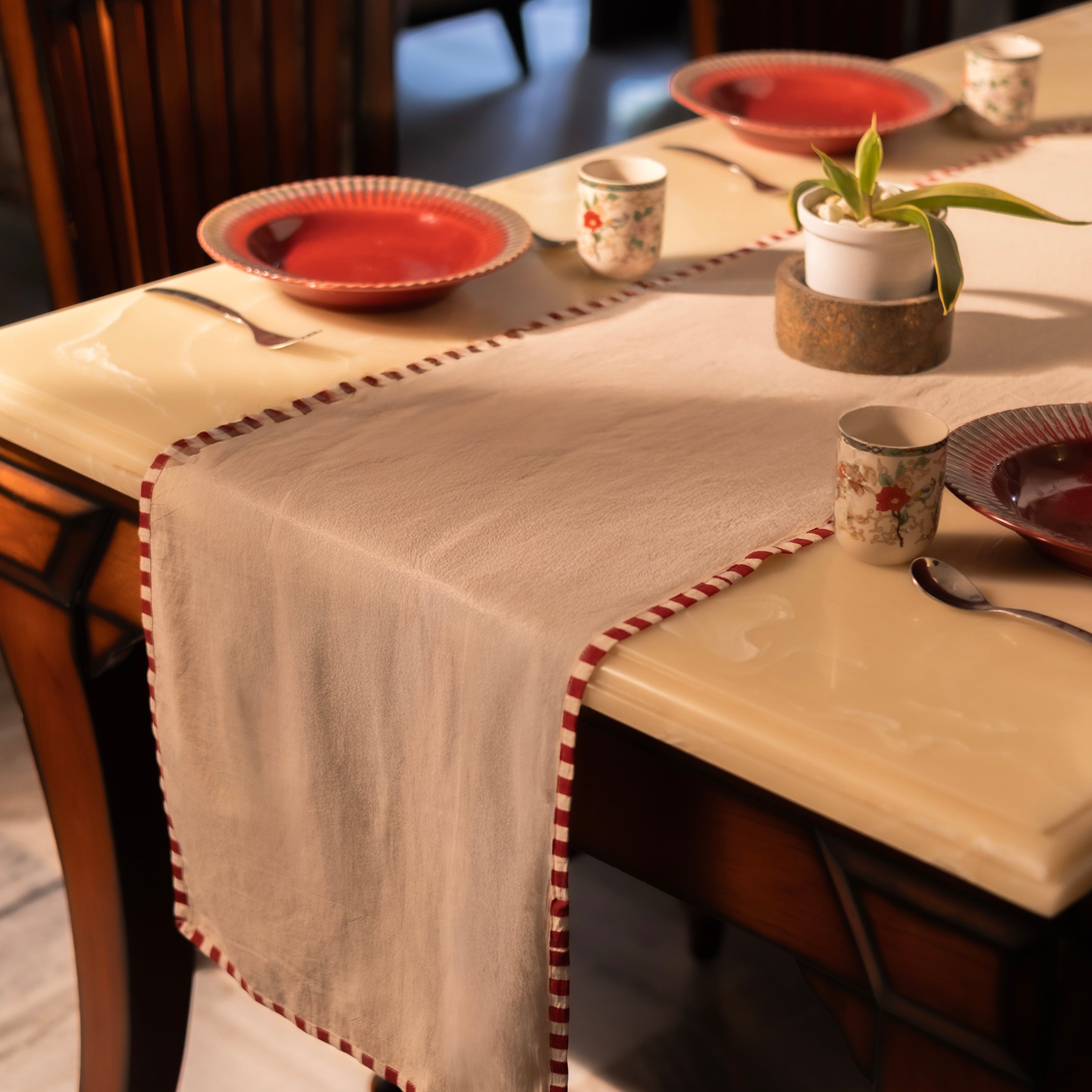 Handwoven Table Runner with contrast detailing