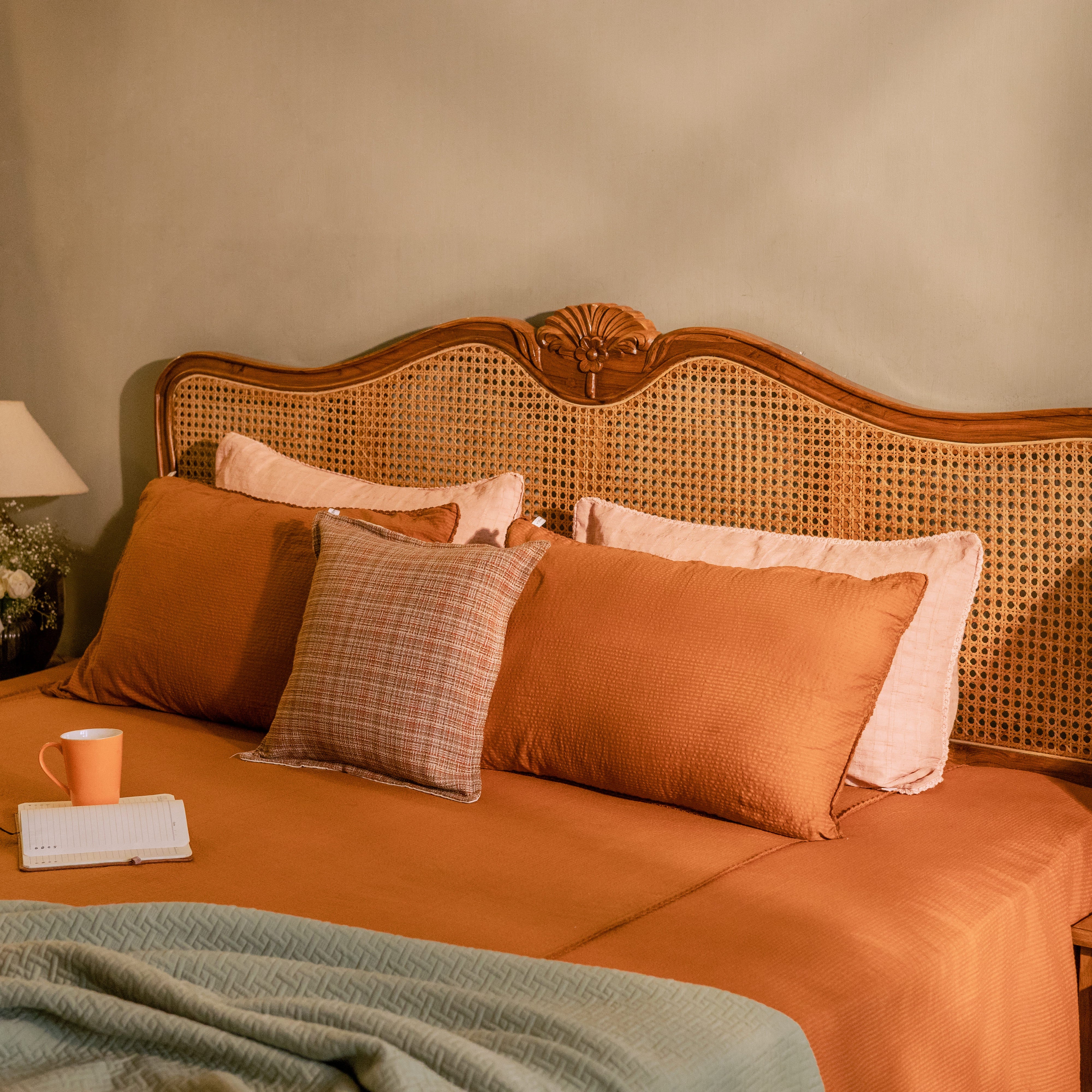 Cinnamon Brown Cotton Flat Sheet