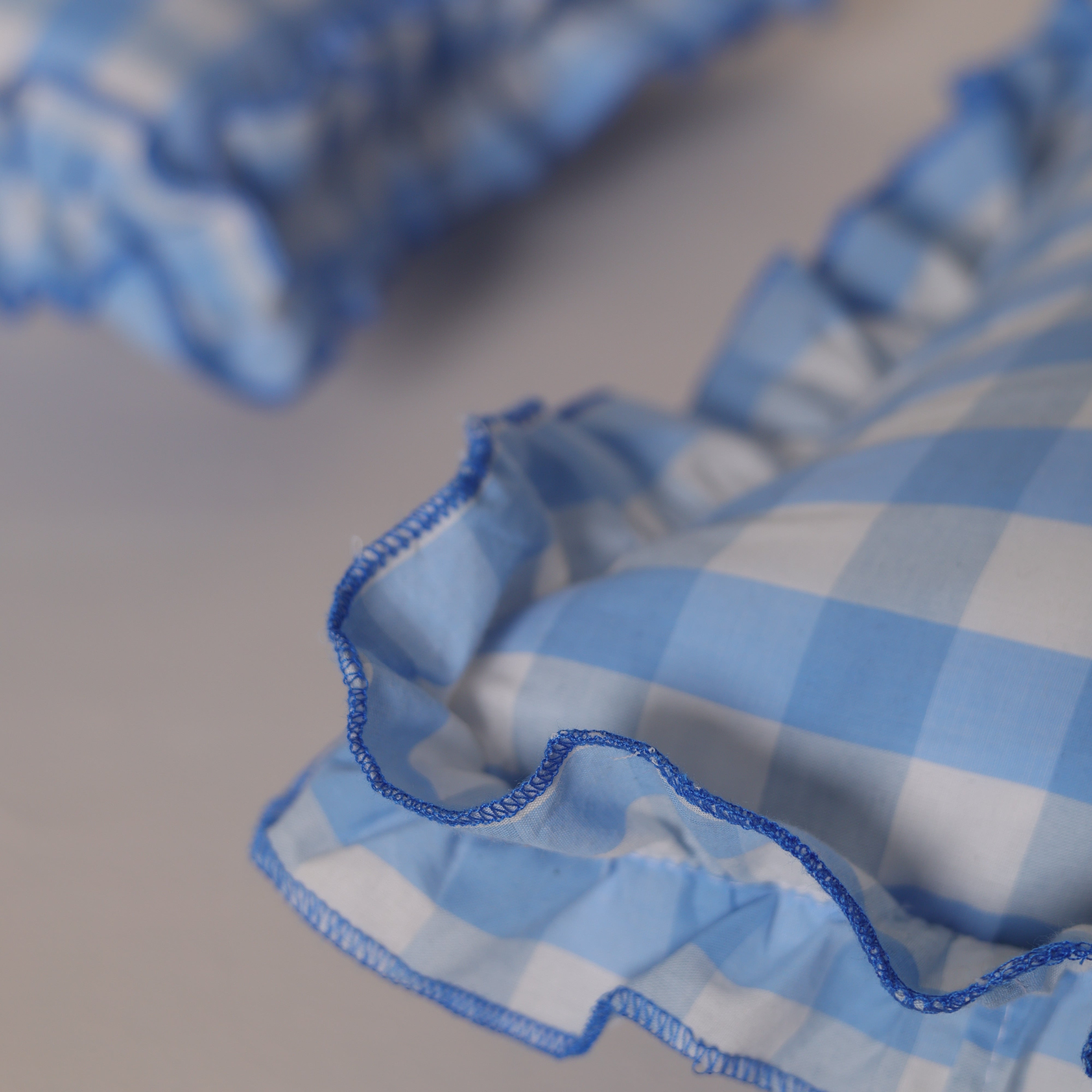 Pastel Blue & White Dobby Check Throw