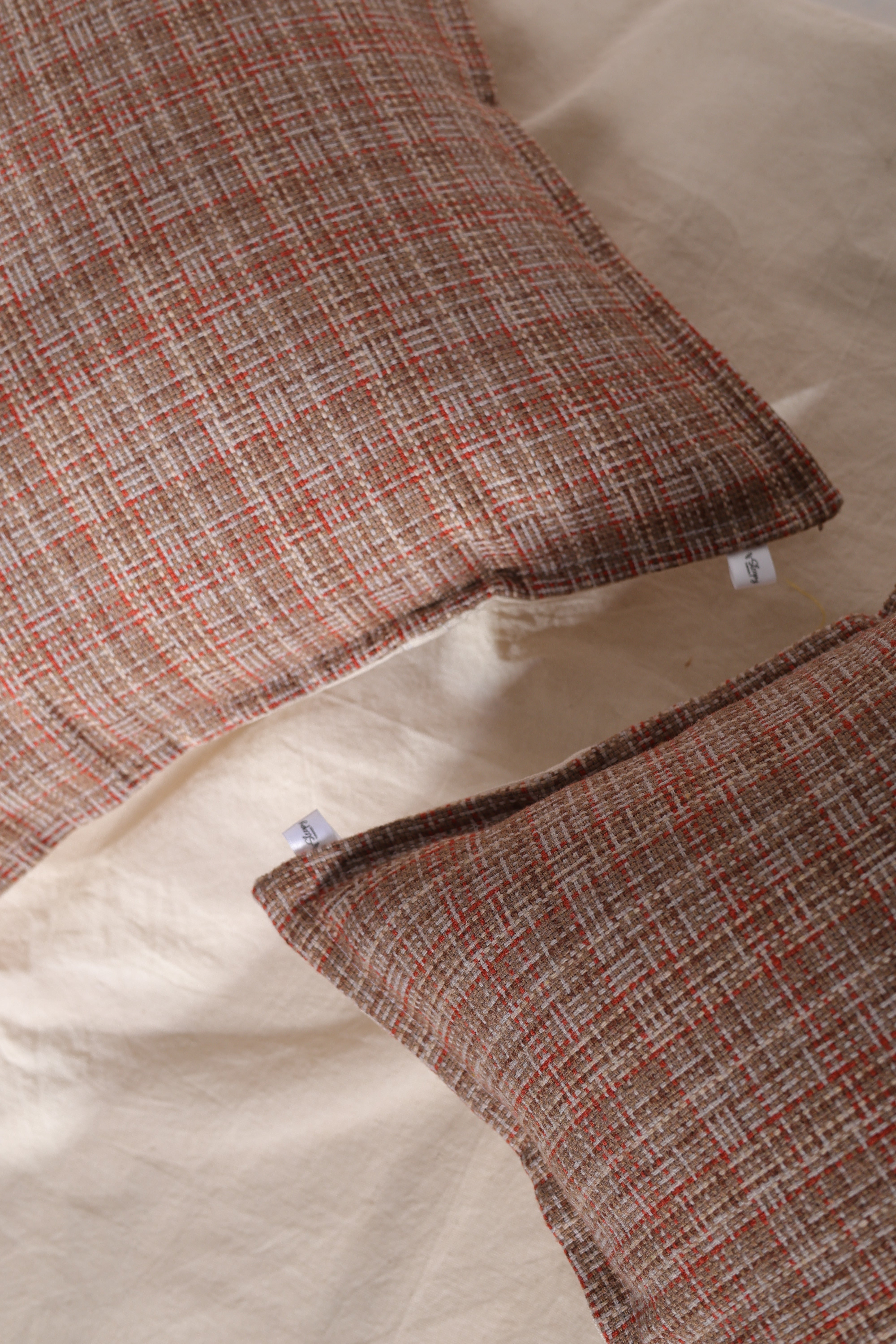 Rustic Woven Plaid Cushion Cover
