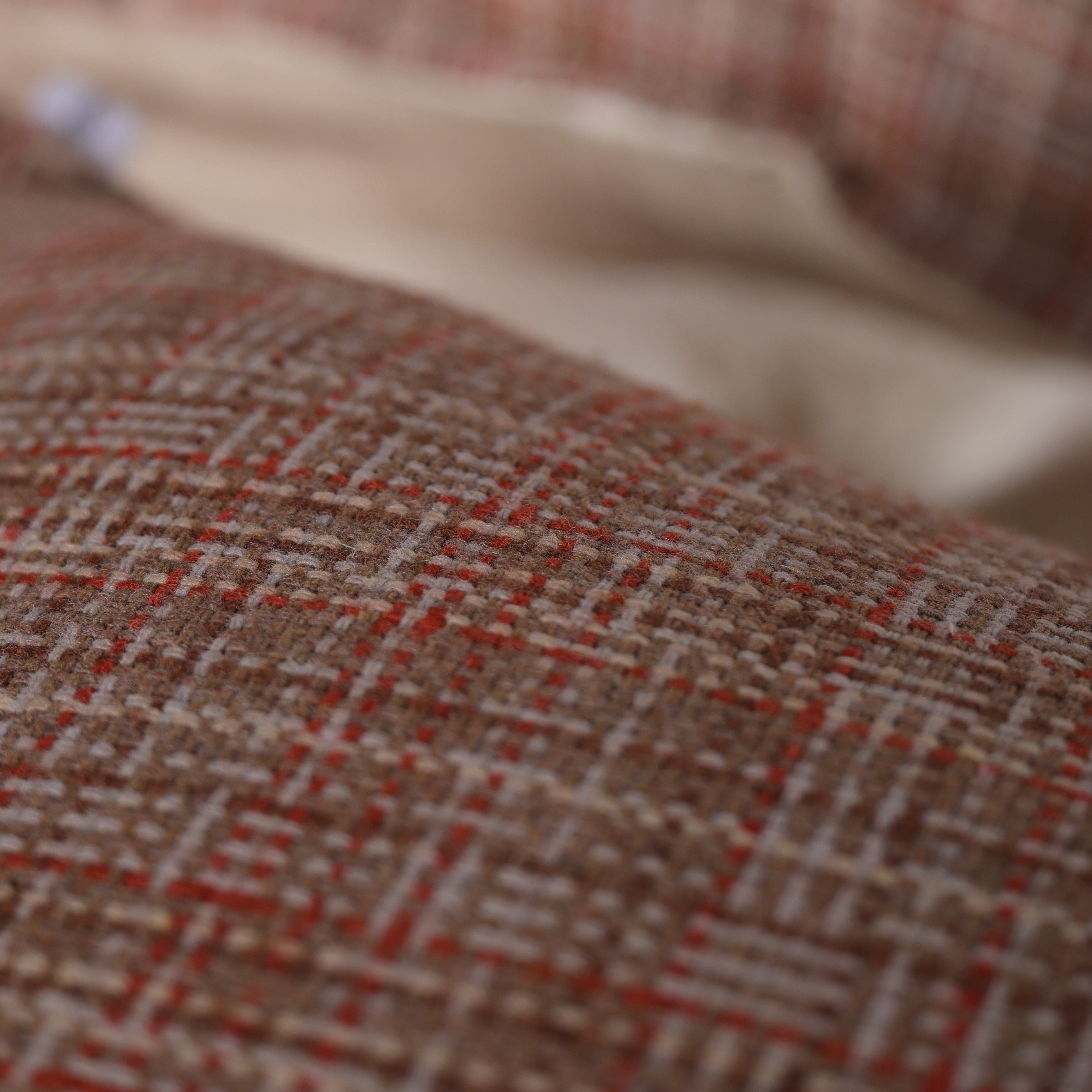 Rustic Woven Plaid Cushion Cover