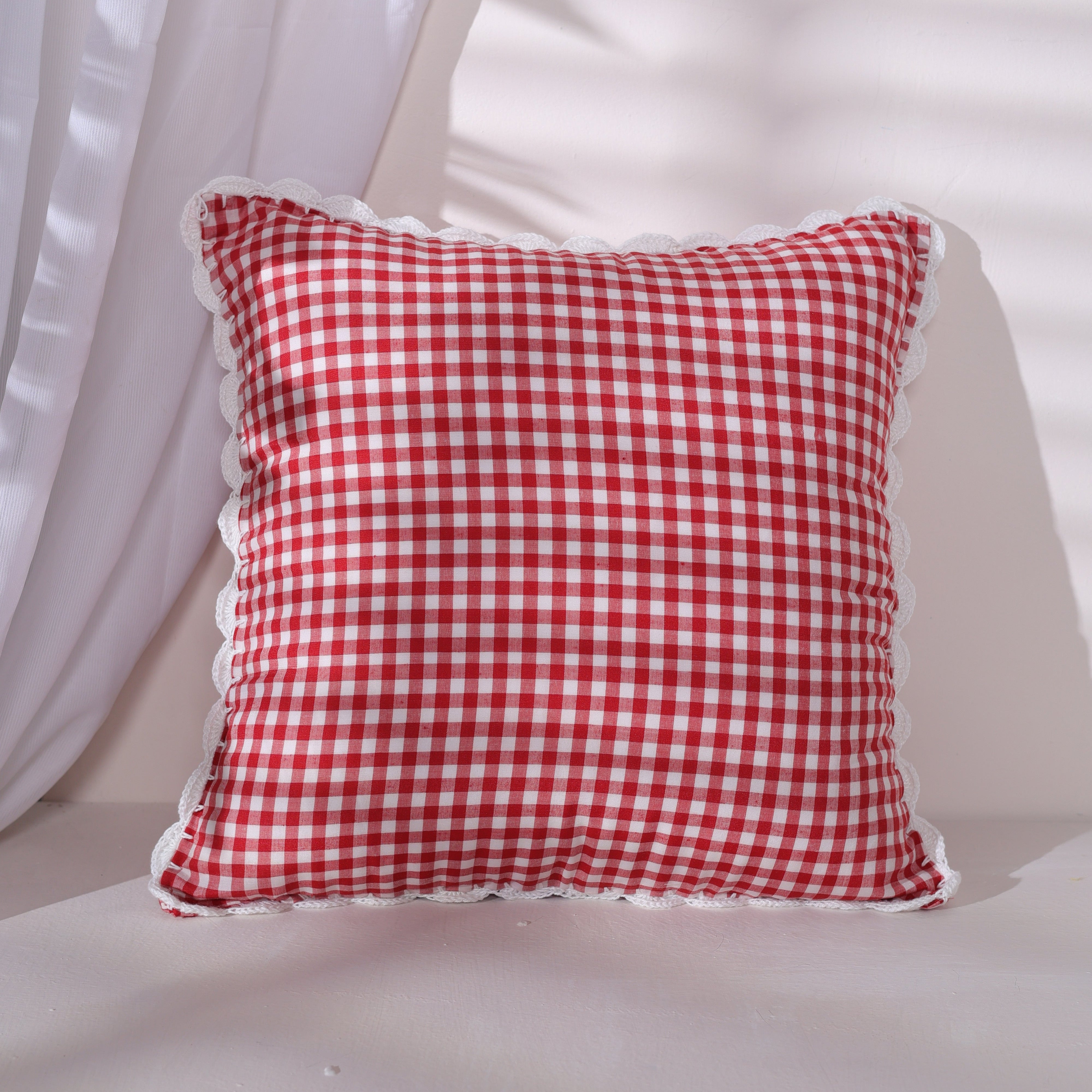 Vintage Hand Woven Crocheted Cushion Case