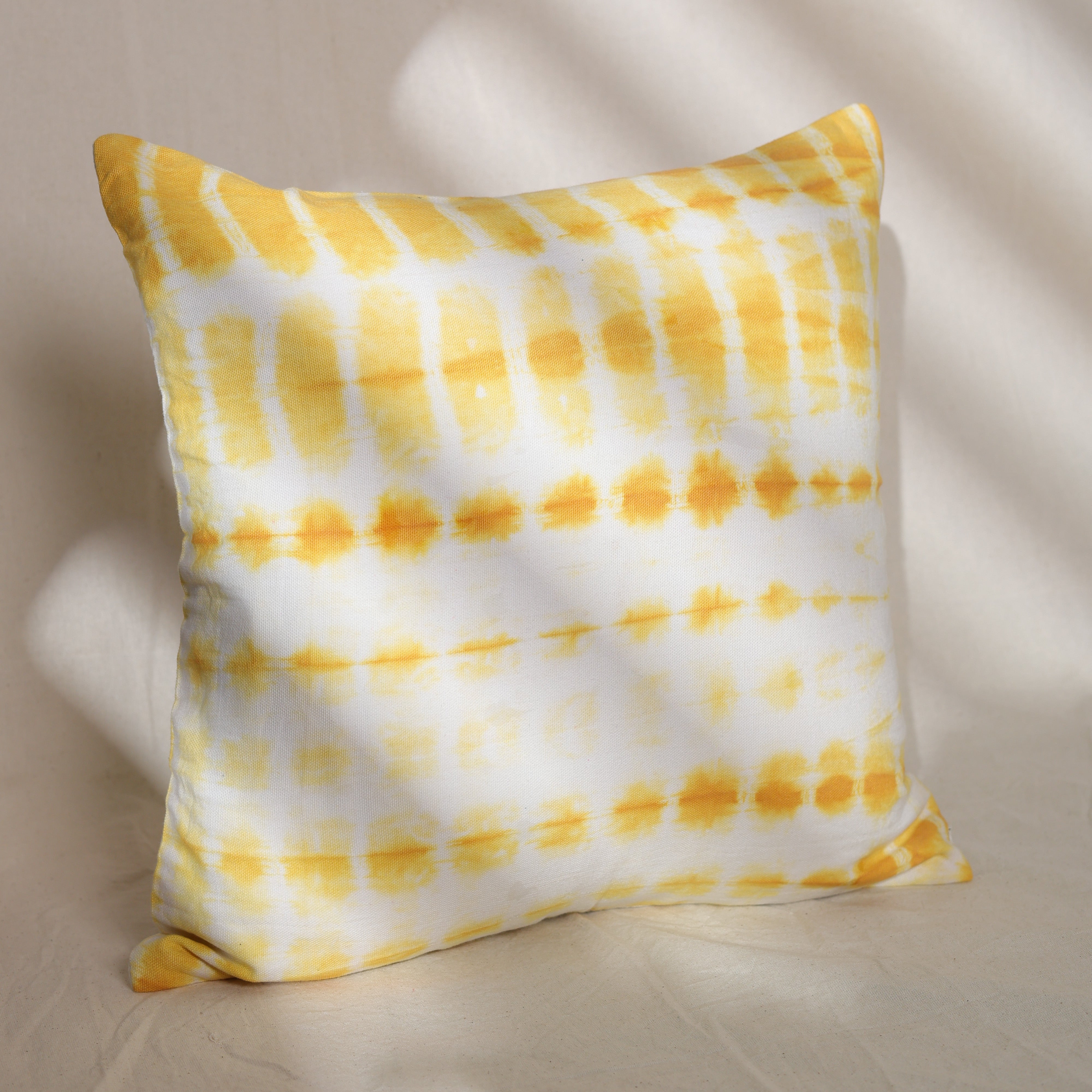 Mustard Yellow Tie-Dye Cushion Cover