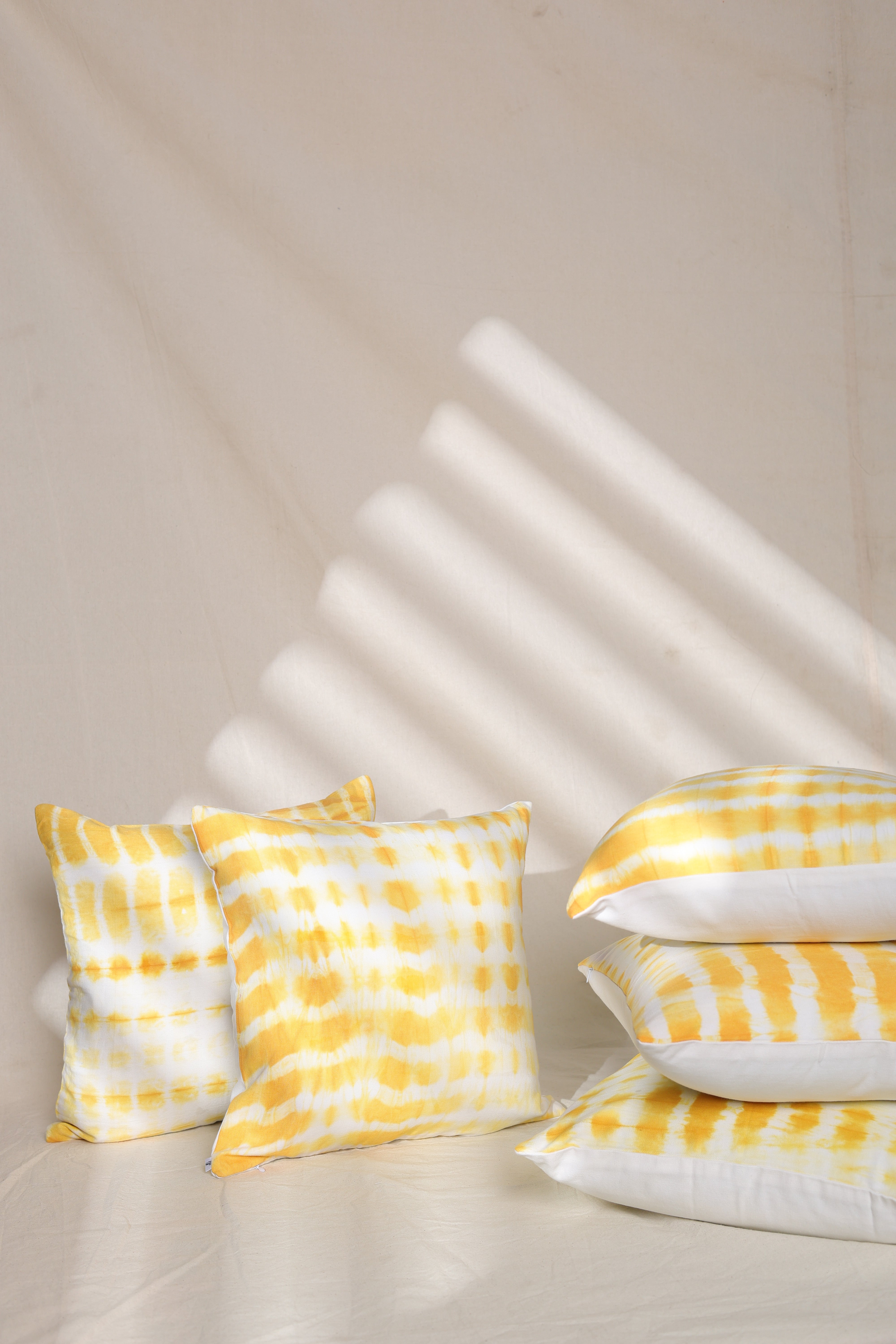 Mustard Yellow Tie-Dye Cushion Cover