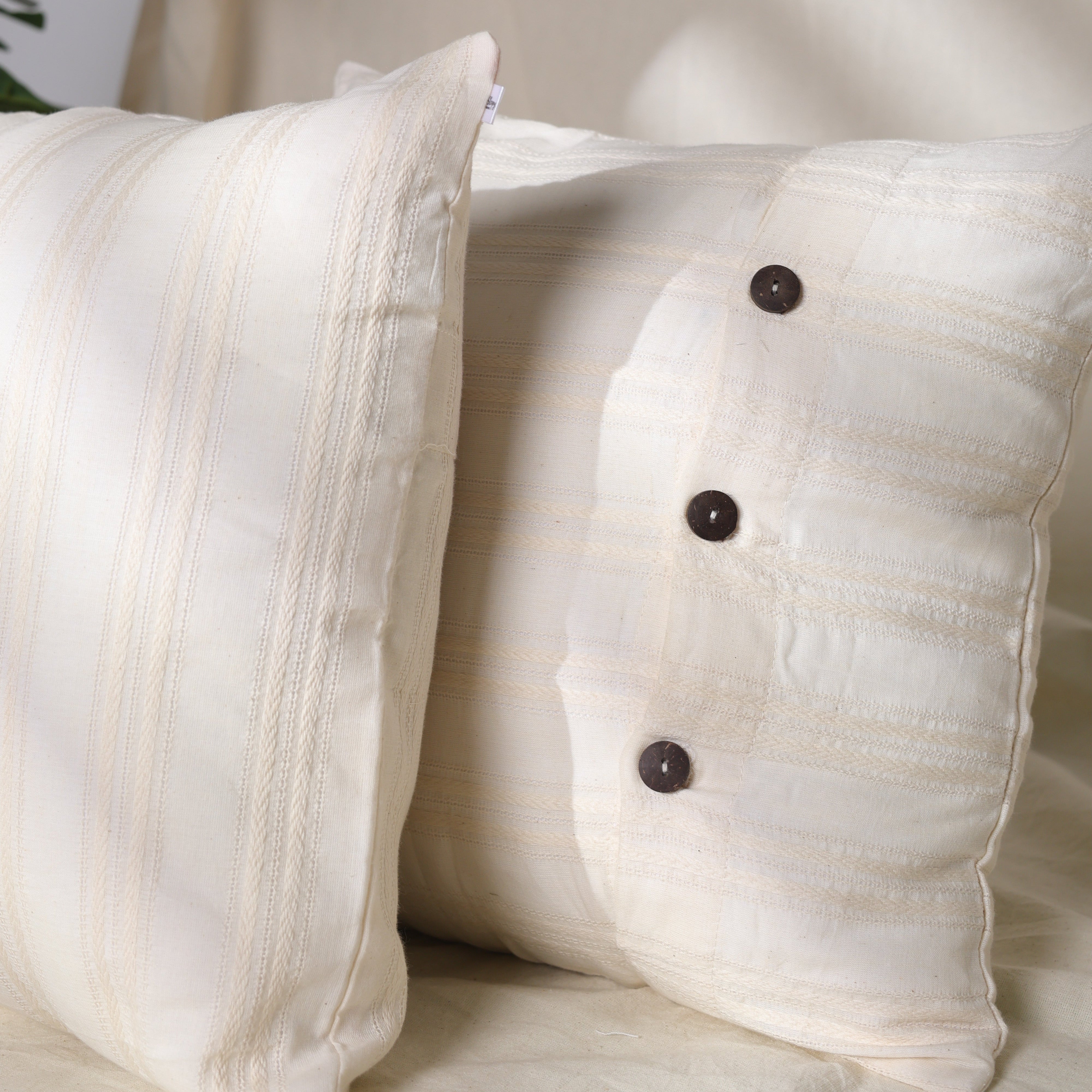 Off White Textured Cover With Button Closure