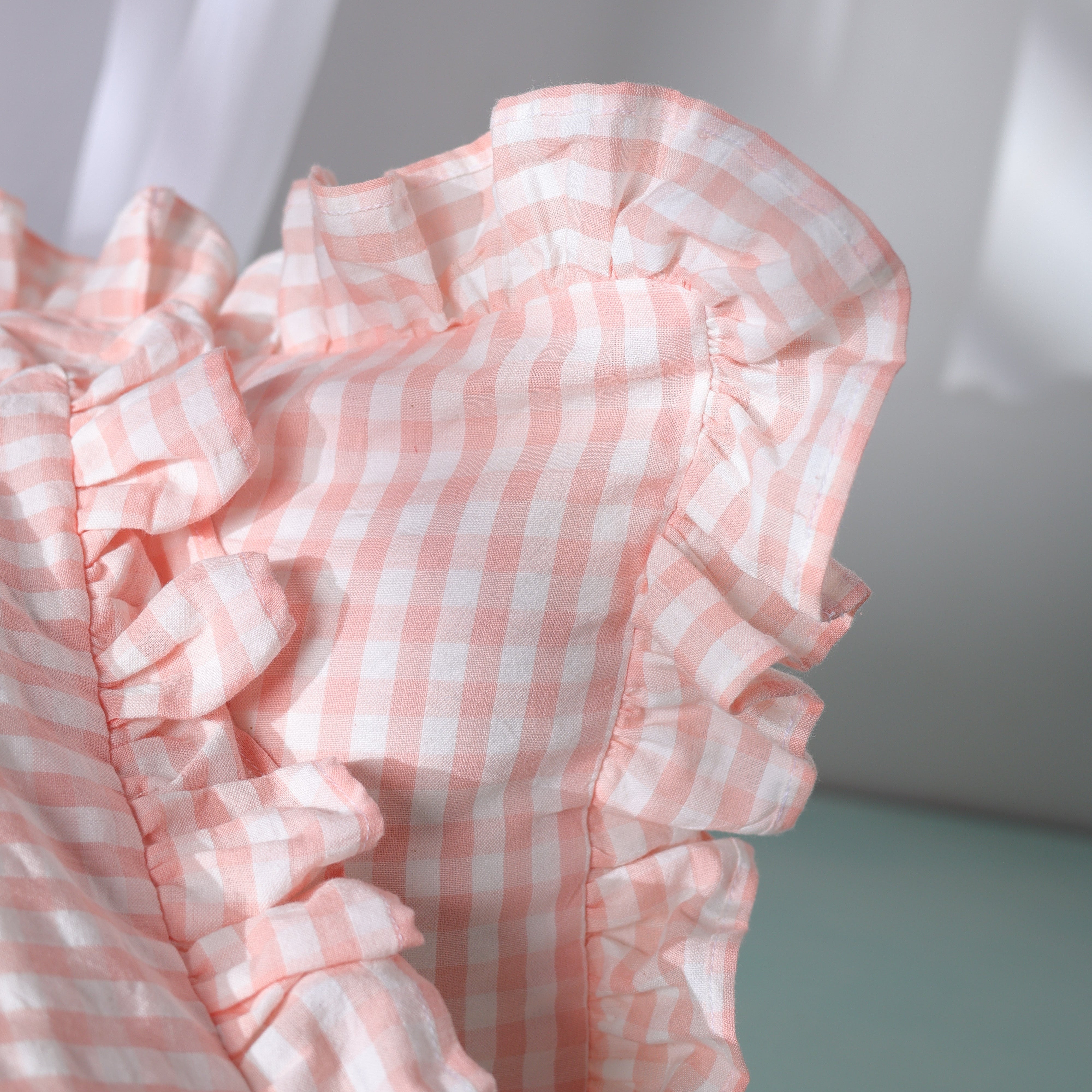 Ghingham Slipcover With Bow Closure