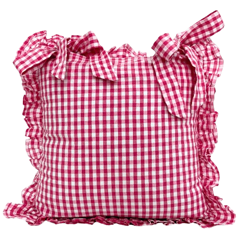 Ghingham Slipcover With Bow Closure