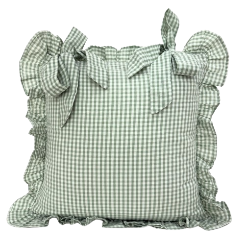 Ghingham Slipcover With Bow Closure