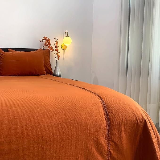Sleepy Threads Cotton Bedsheet for Queen Size Bed | 200 TC | Deep, Rich Brown with a Hint of Grey Colour Striped Pattern Bedsheet for Bedroom, Hotel Along with 2 Pillow Covers