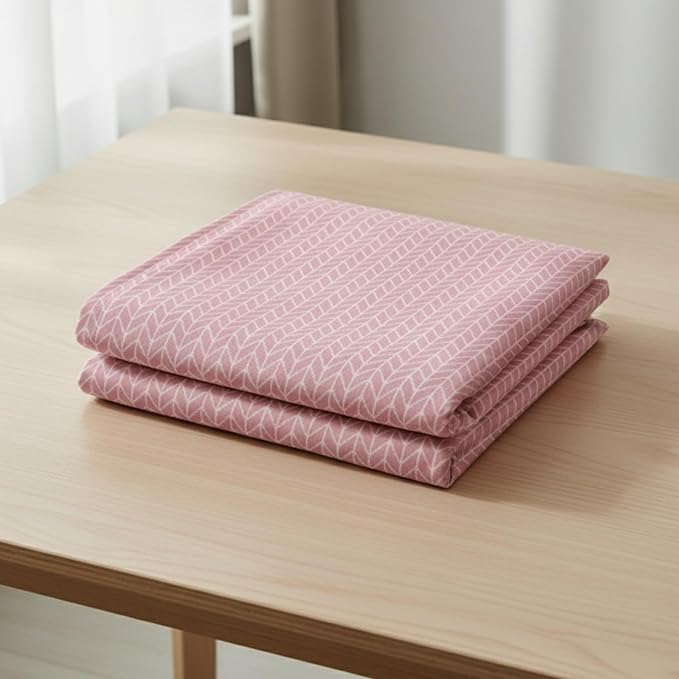 Bedsheet for Double Bed, Pink Geometric Print .