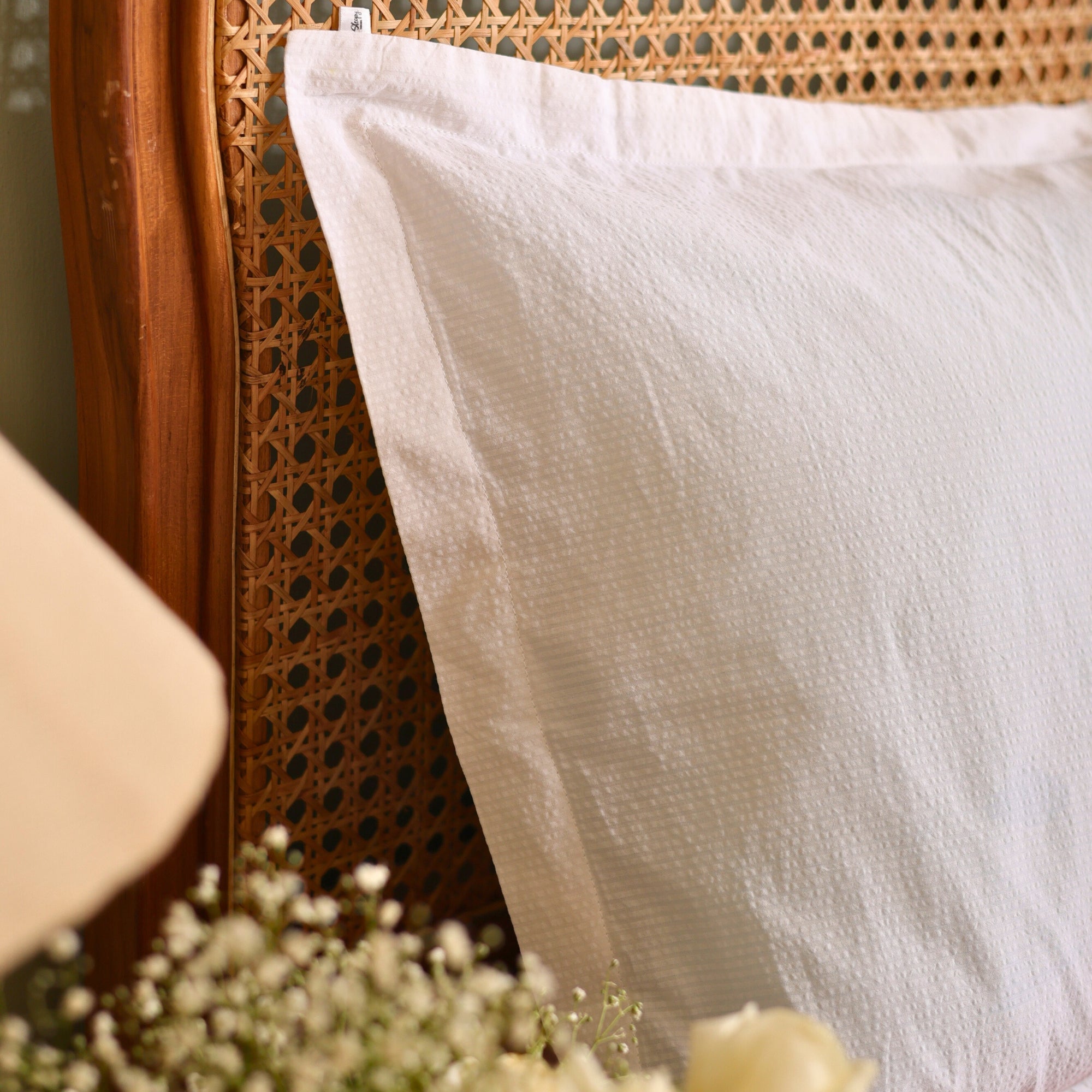 Classic White Textured Cotton Pillow Covers Crisp, Elegant, and Breathable Bedding Essential
