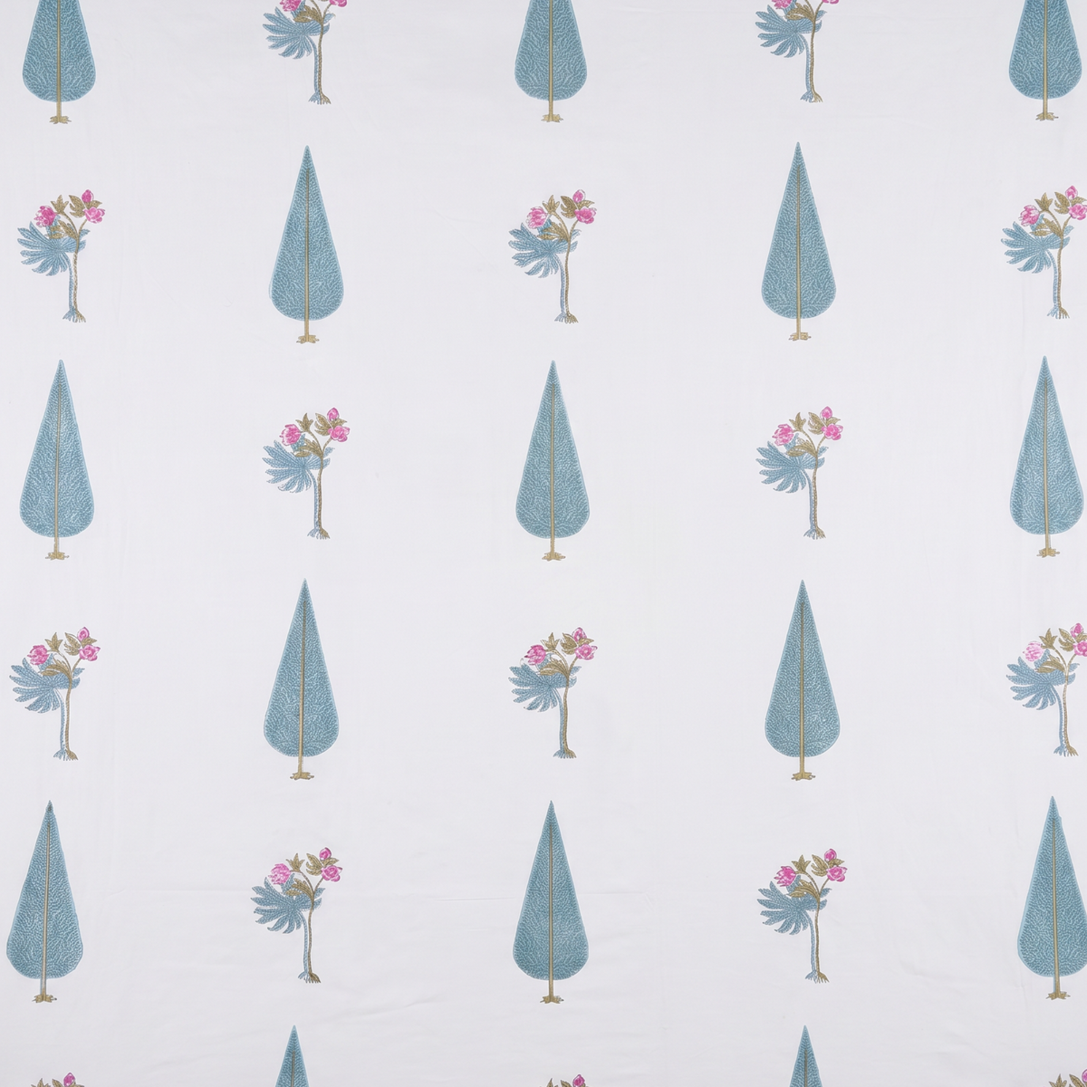 Elegant Blue Floral Printed Cotton Bedsheet Set with Matching Pillow Covers King Size