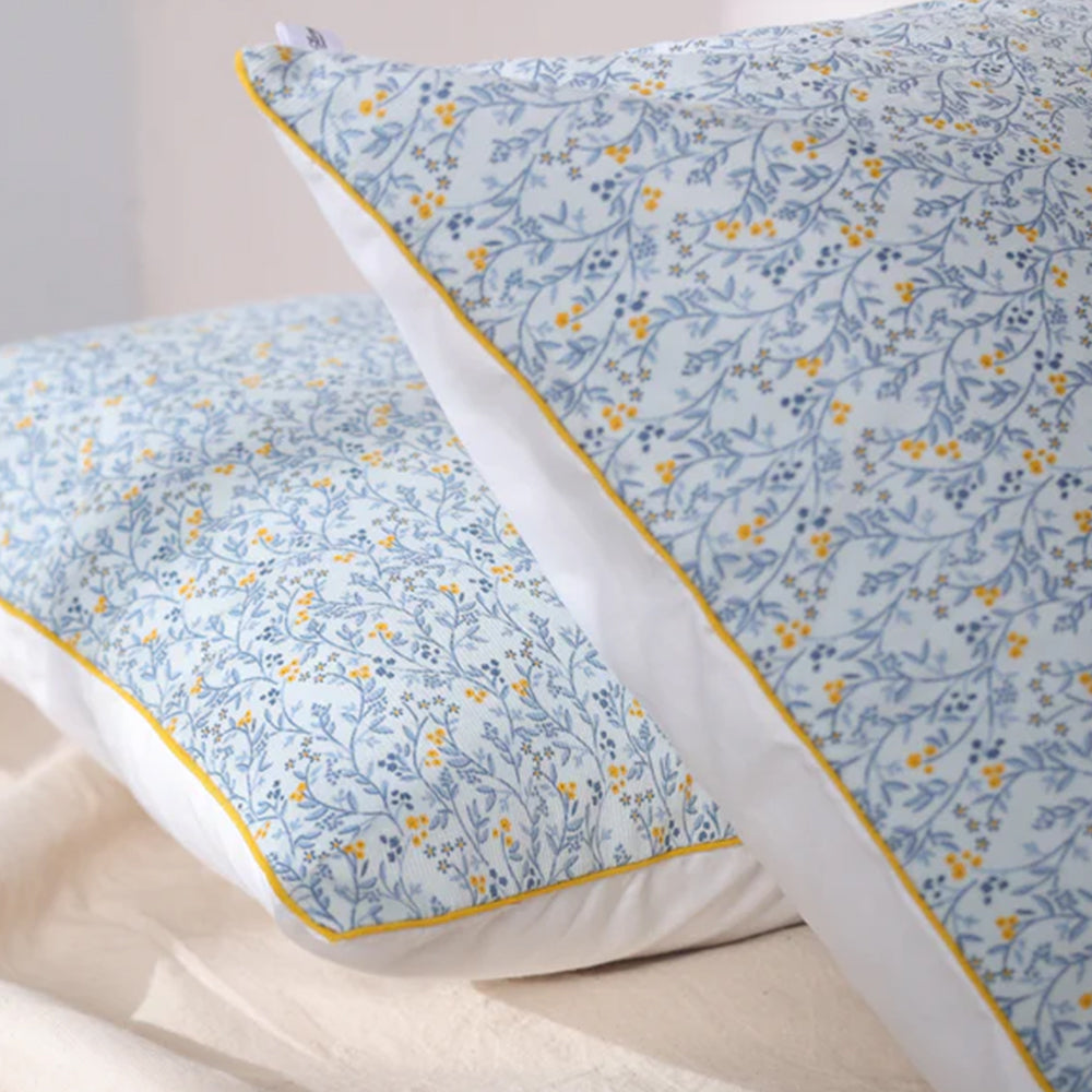 Blue & Yellow Floral Cushion Cover