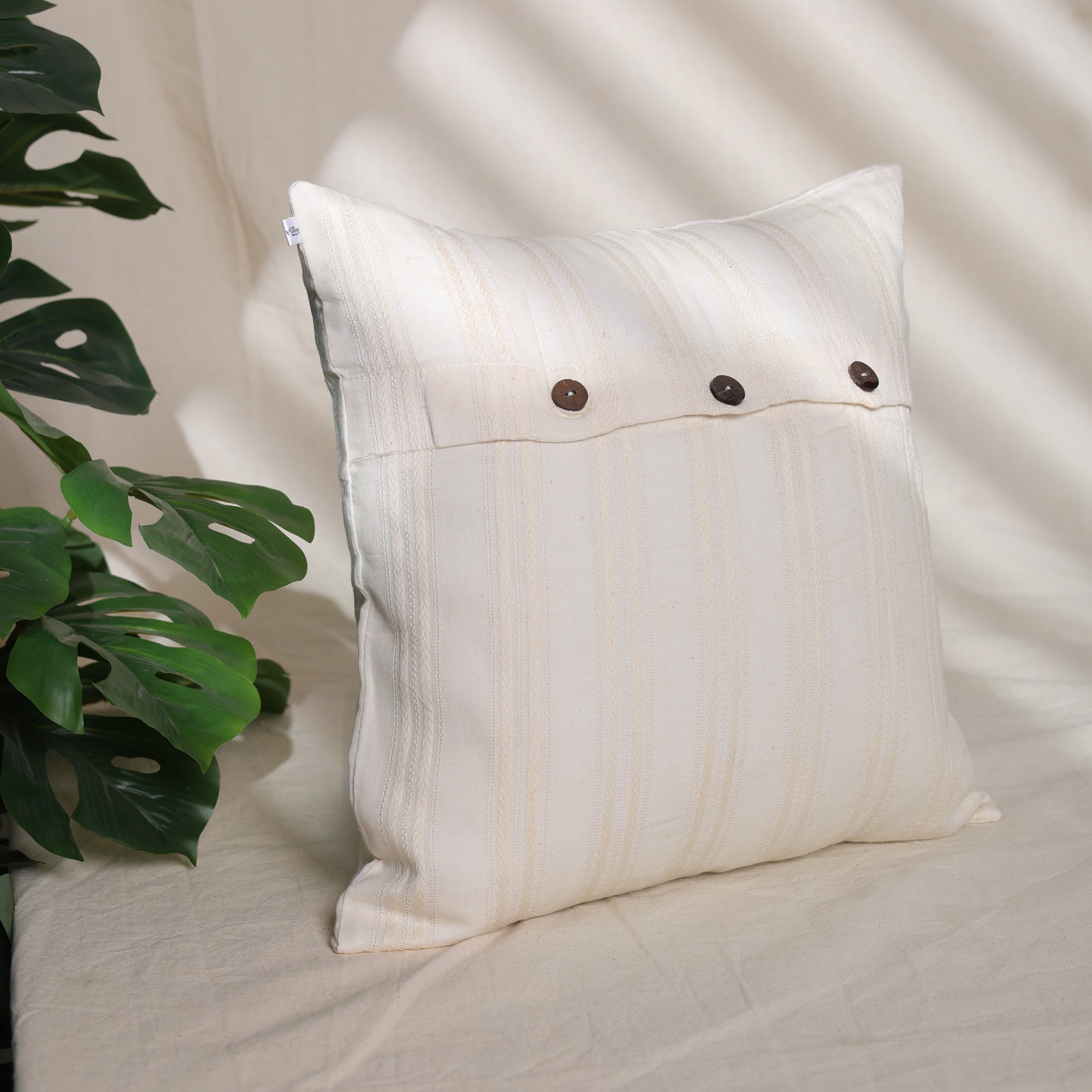 Off White Textured Cover With Button Closure