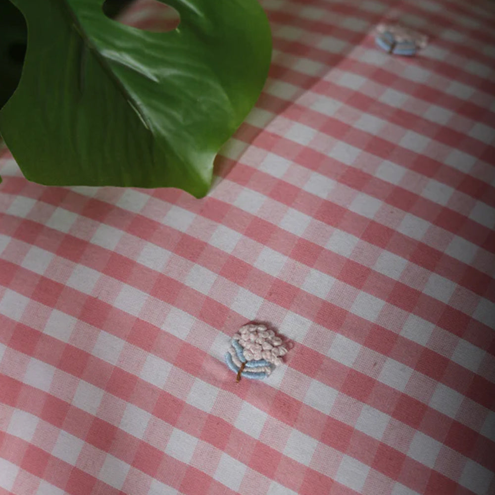 Soft Pastel Blush Ghingham Cushion Cover