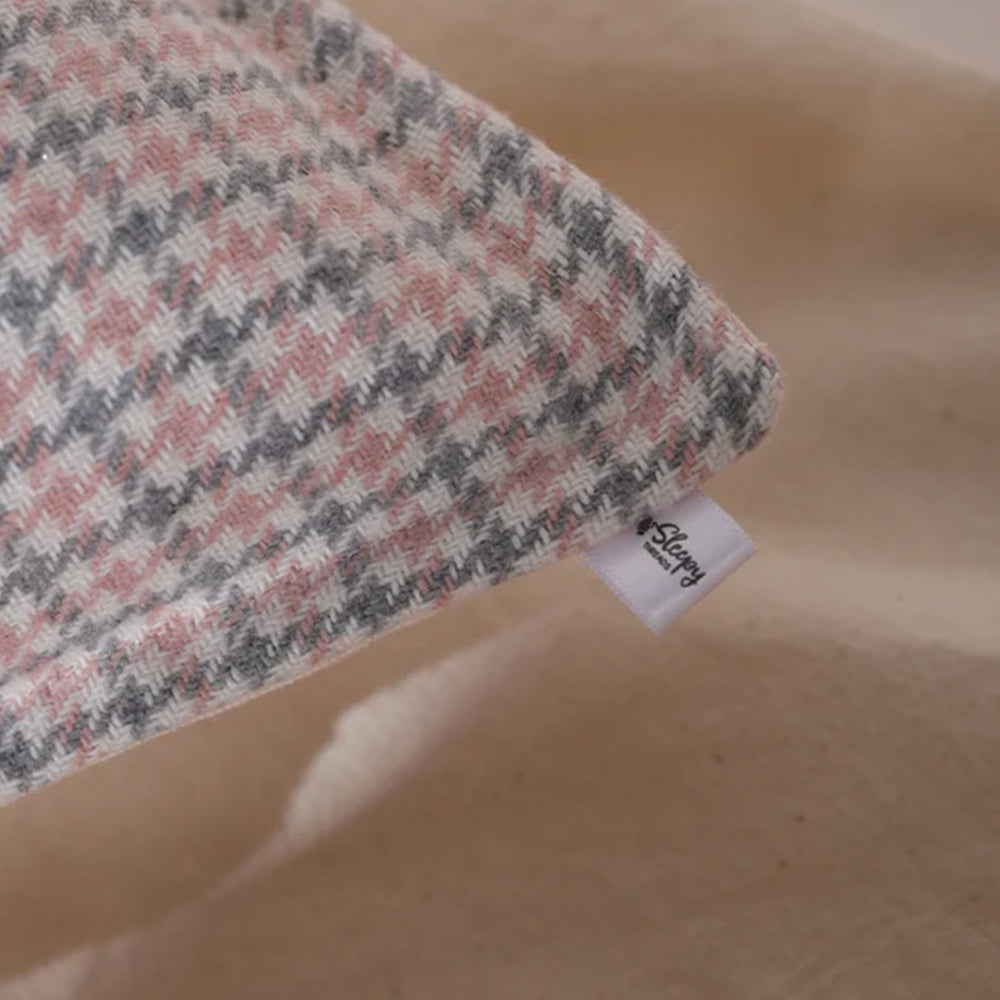 Pink & Grey Houndstooth Cushion Cover