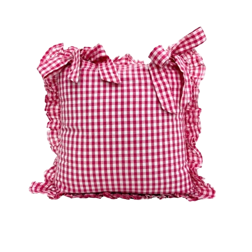 Ghingham Slipcover With Bow Closure