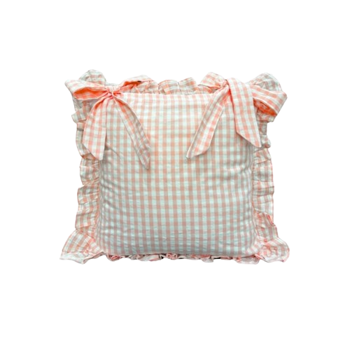 Ghingham Slipcover With Bow Closure
