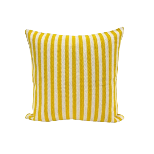 Classic Yellow & White Striped Cushion Cover