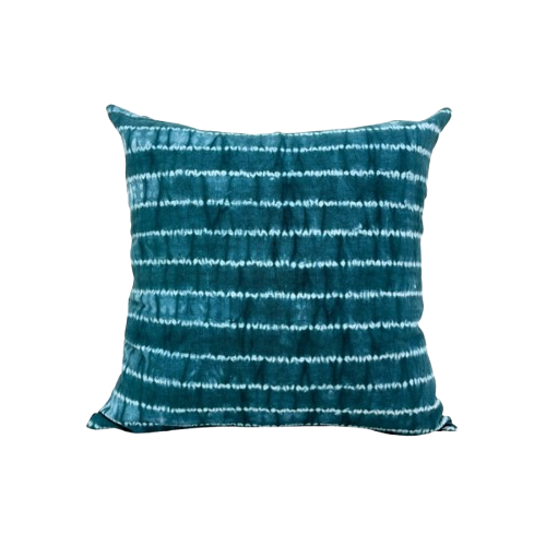 Handcrafted Teal Shebori Cushion Cover