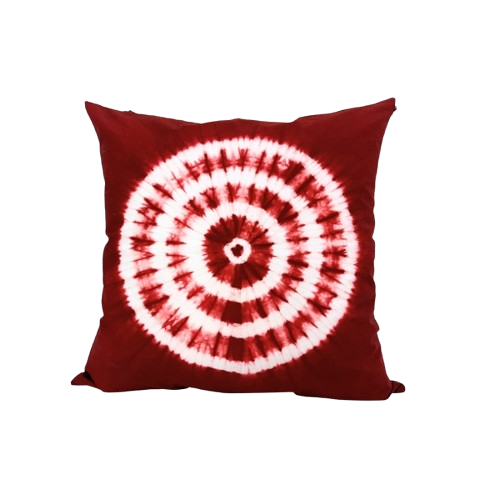 Decorative Red White Tie-Dye Cushion Cover