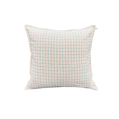Pink & Grey Houndstooth Cushion Cover