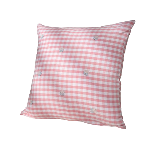Soft Pastel Blush Ghingham Cushion Cover
