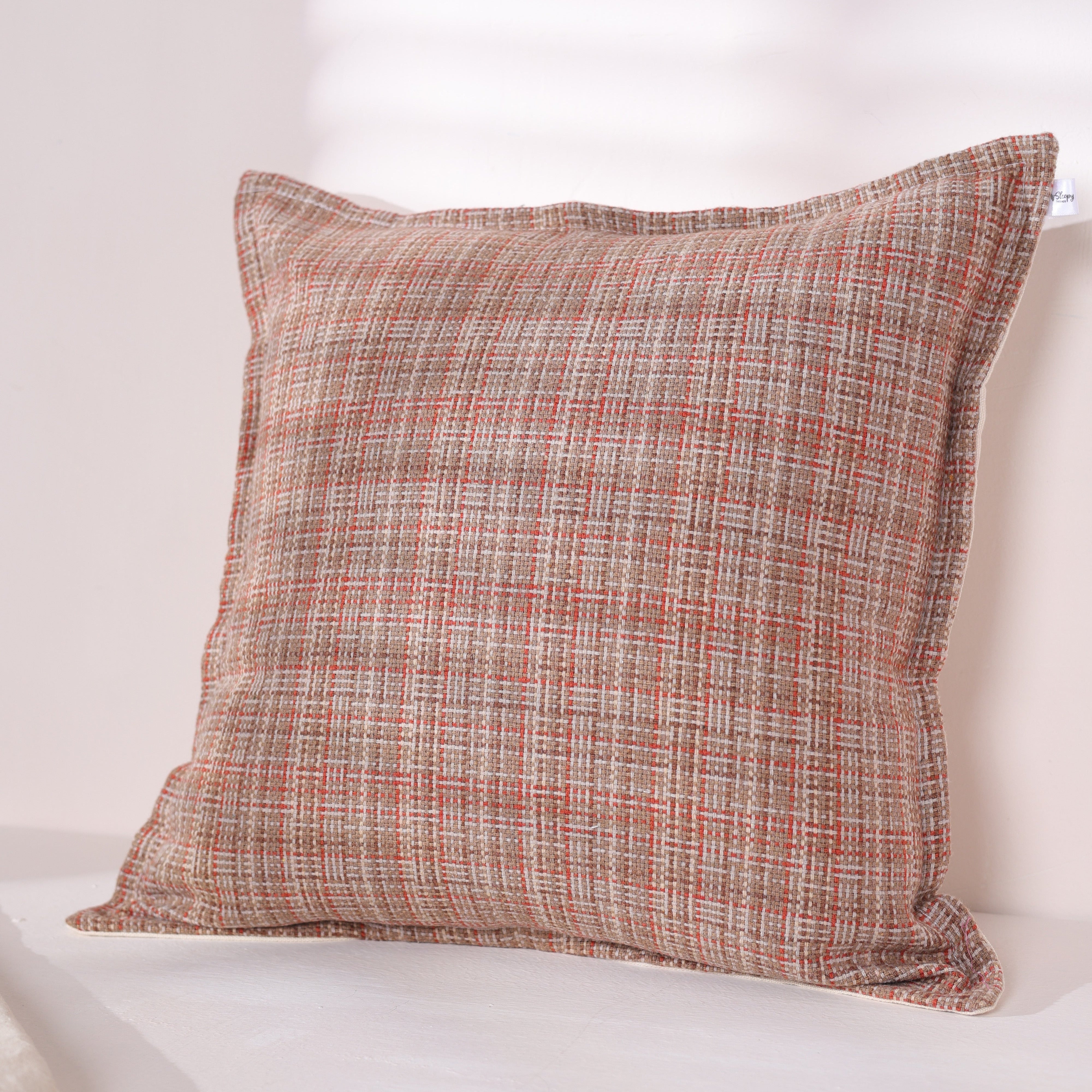 Rustic Woven Plaid Cushion Cover