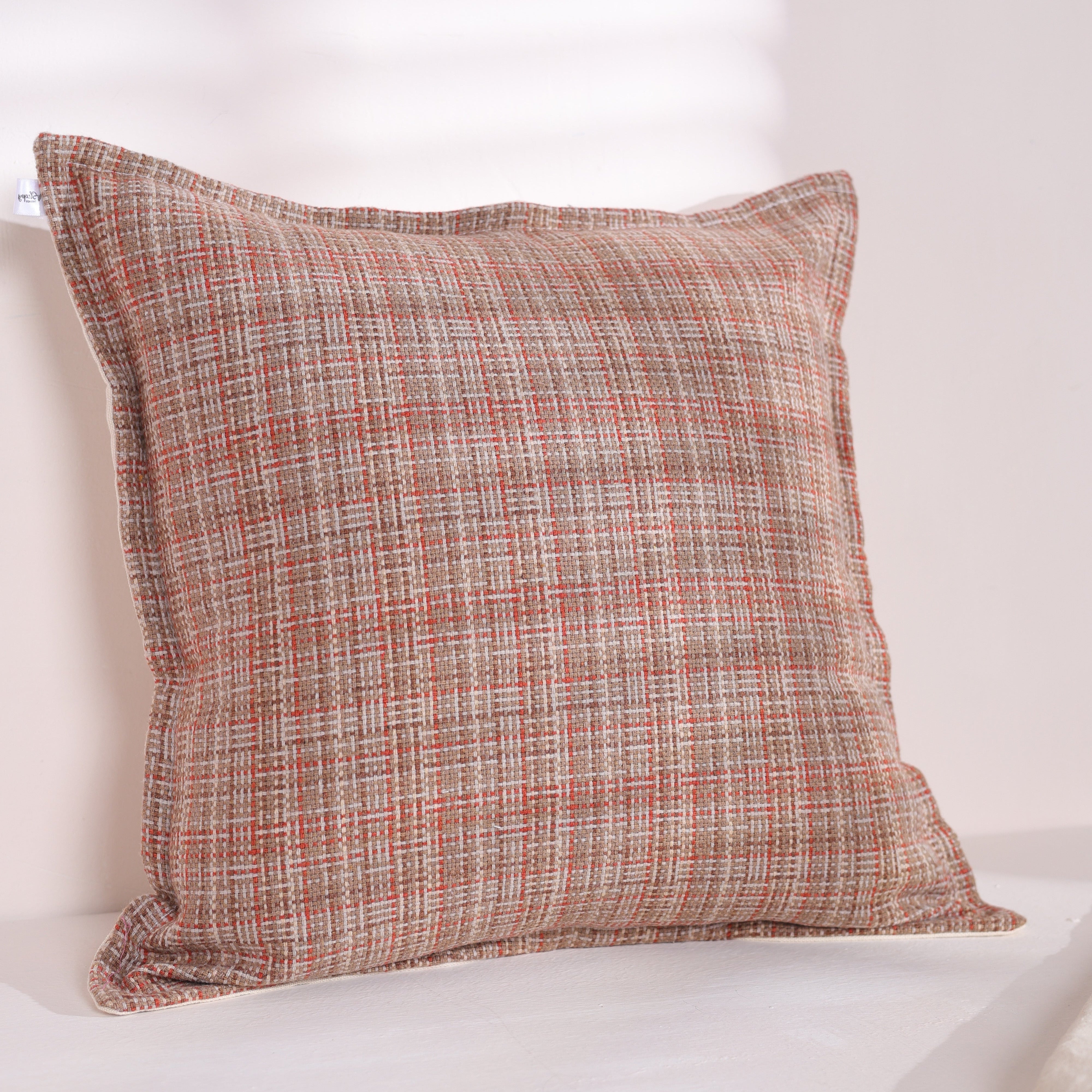 Rustic Woven Plaid Cushion Cover