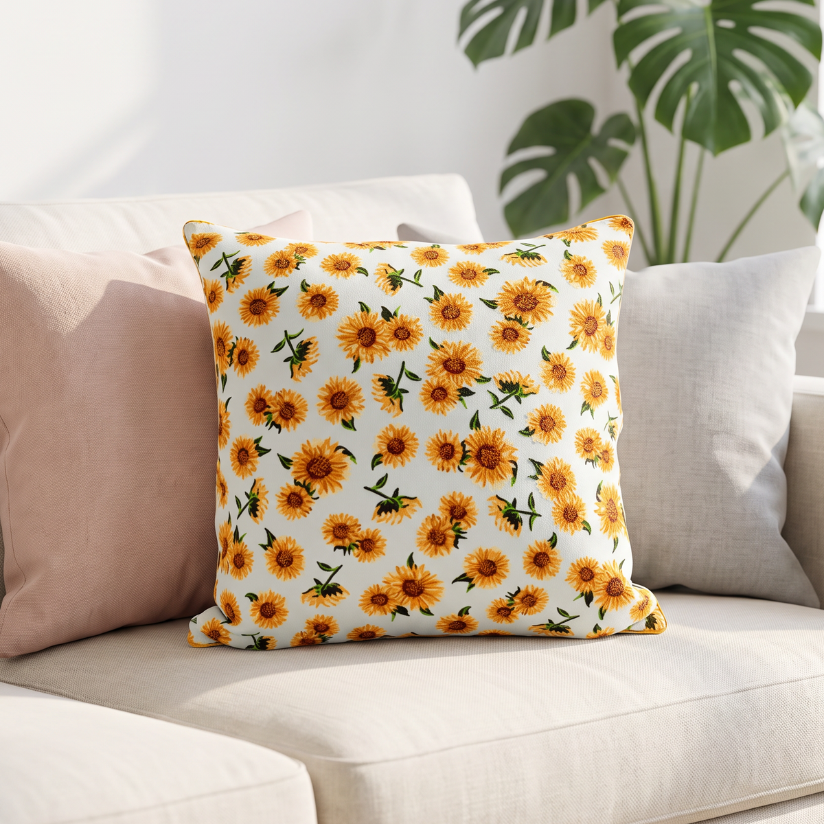Sunflower Bloom Cushion Cover
