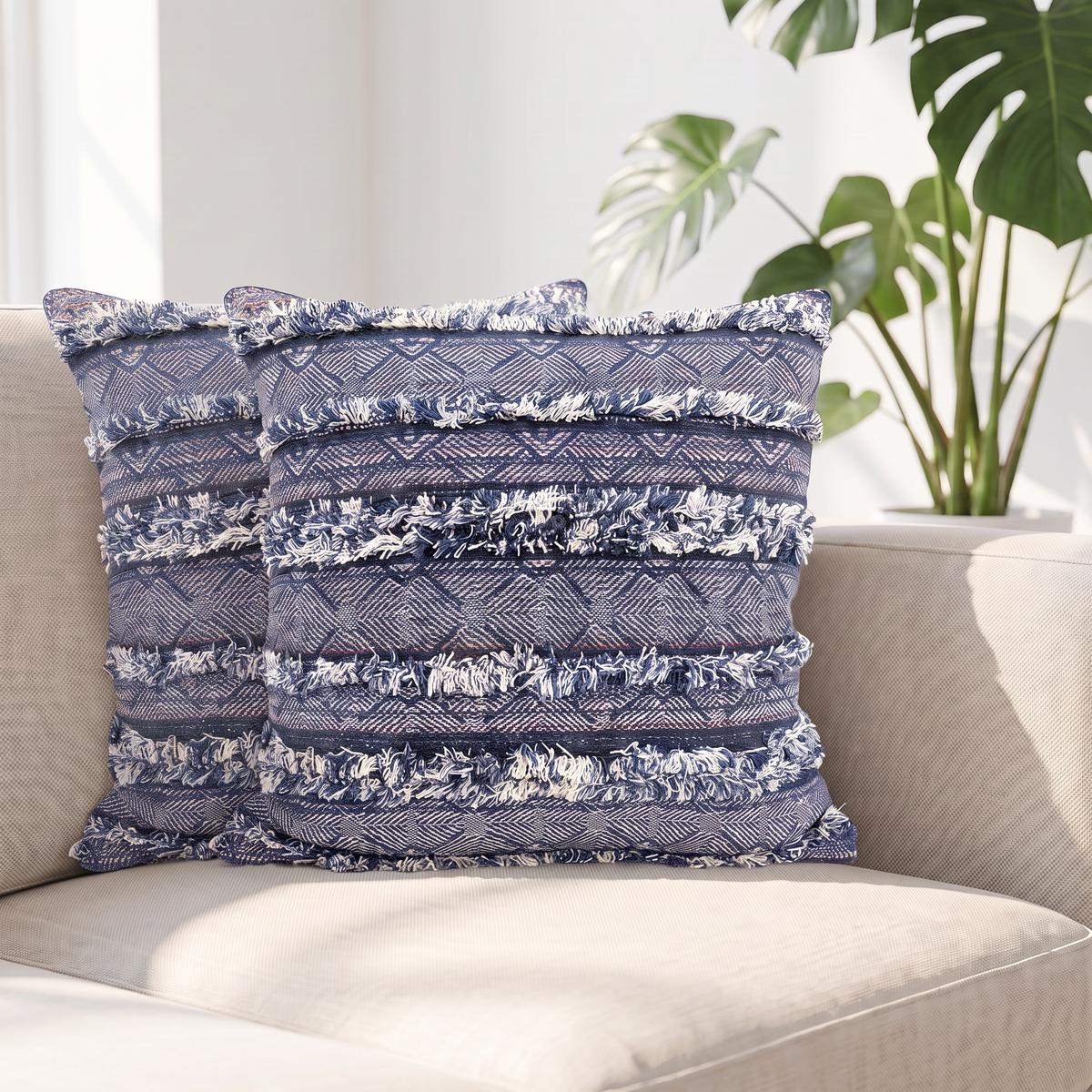 Navy Blue Jacquard Print