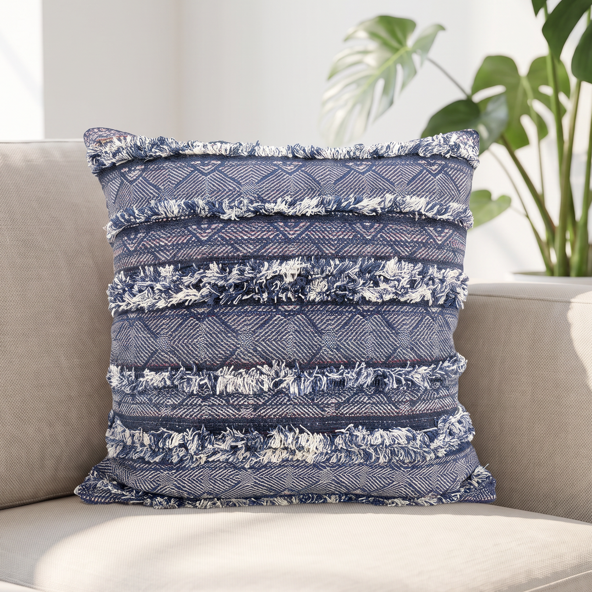 Navy Blue Jacquard Print