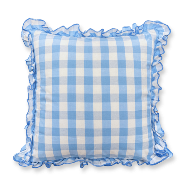 Pastel Blue & White Dobby Check Throw