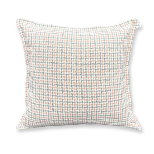 Pink & Grey Houndstooth Cushion Cover