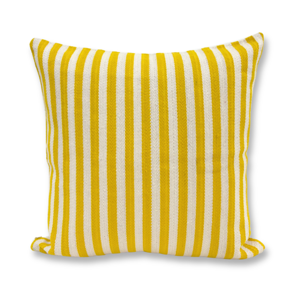 Classic Yellow & White Striped Cushion Cover