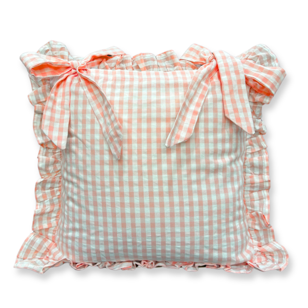 Ghingham Slipcover With Bow Closure