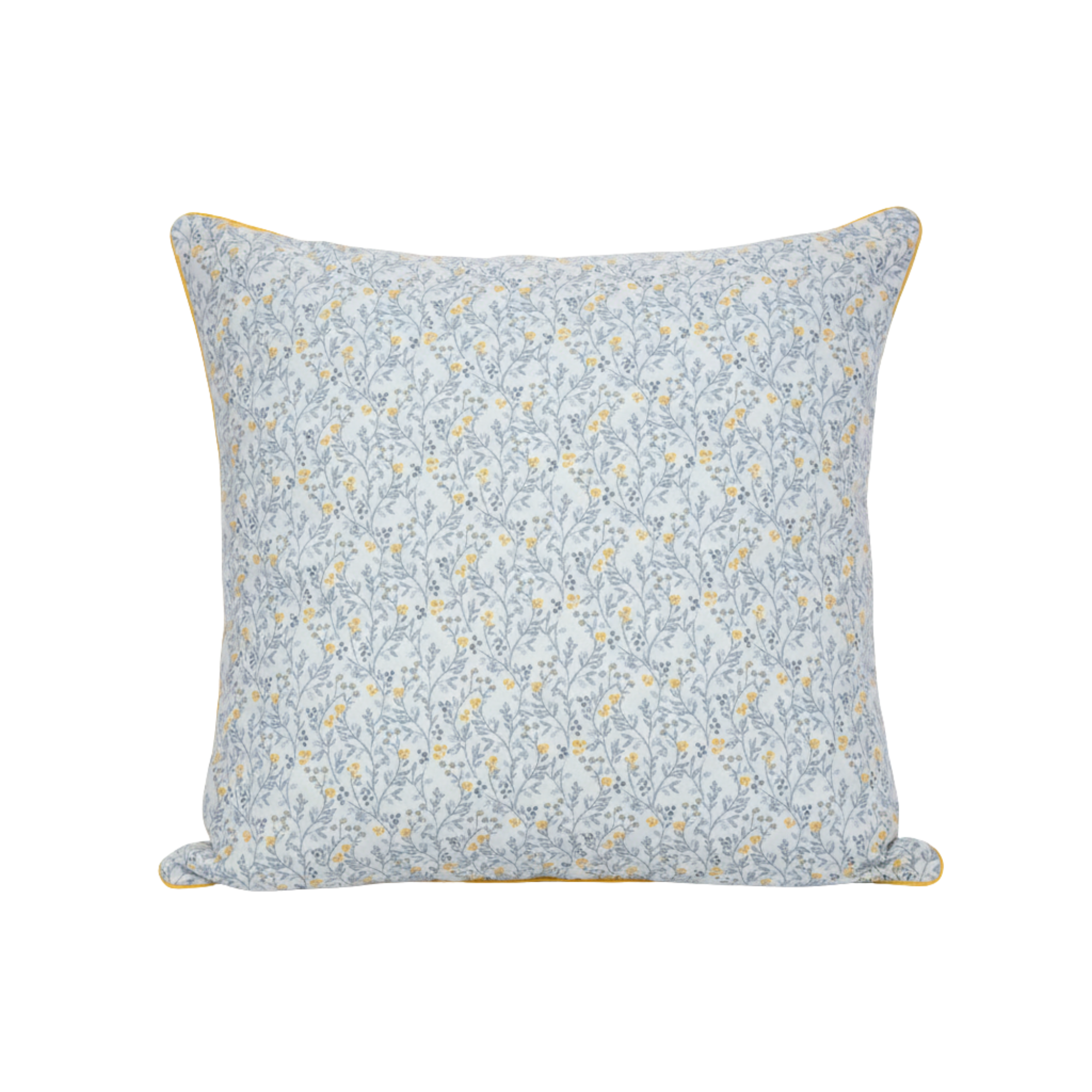 Blue & Yellow Floral Cushion Cover