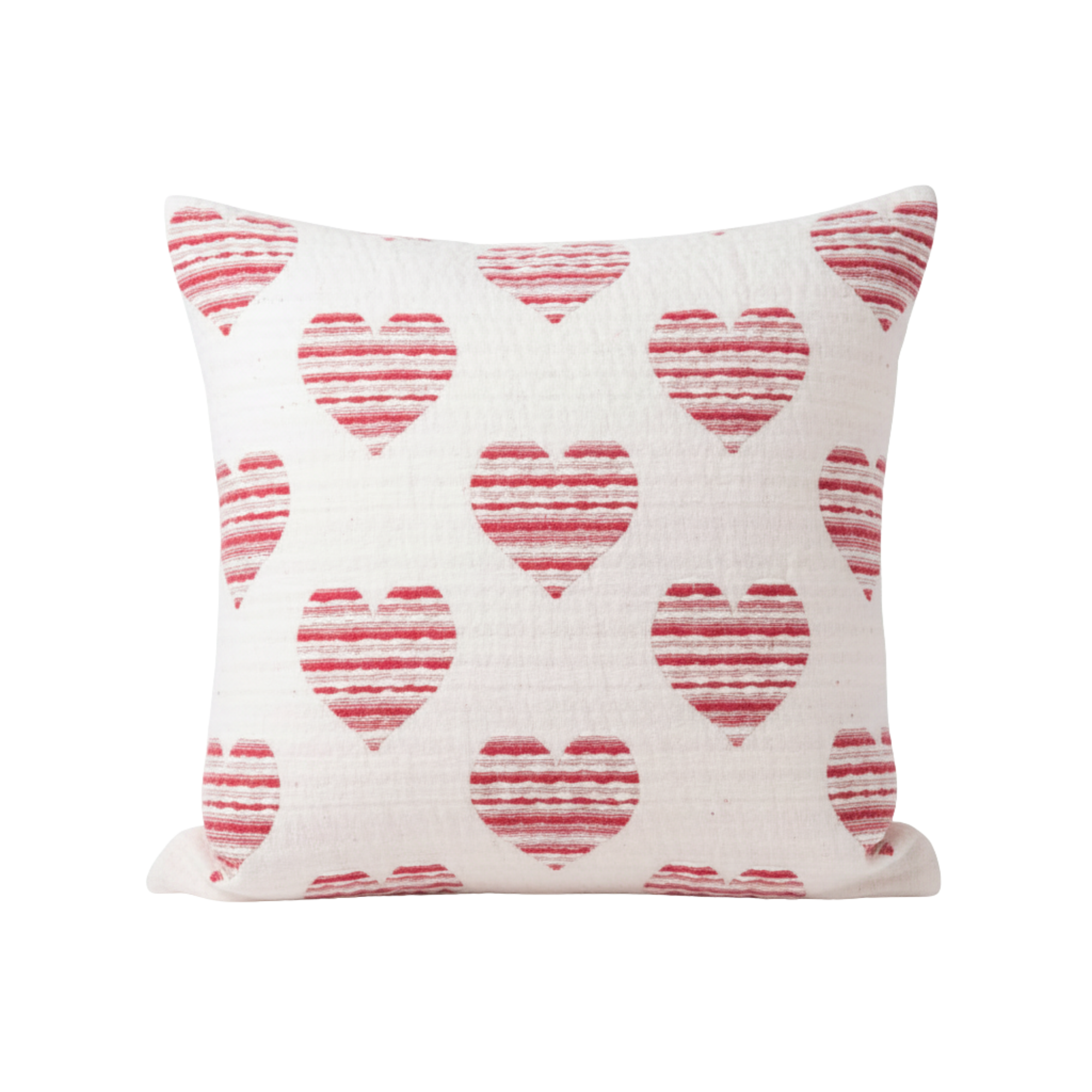Jacquard Heart Patterned Woven Cushion Cover