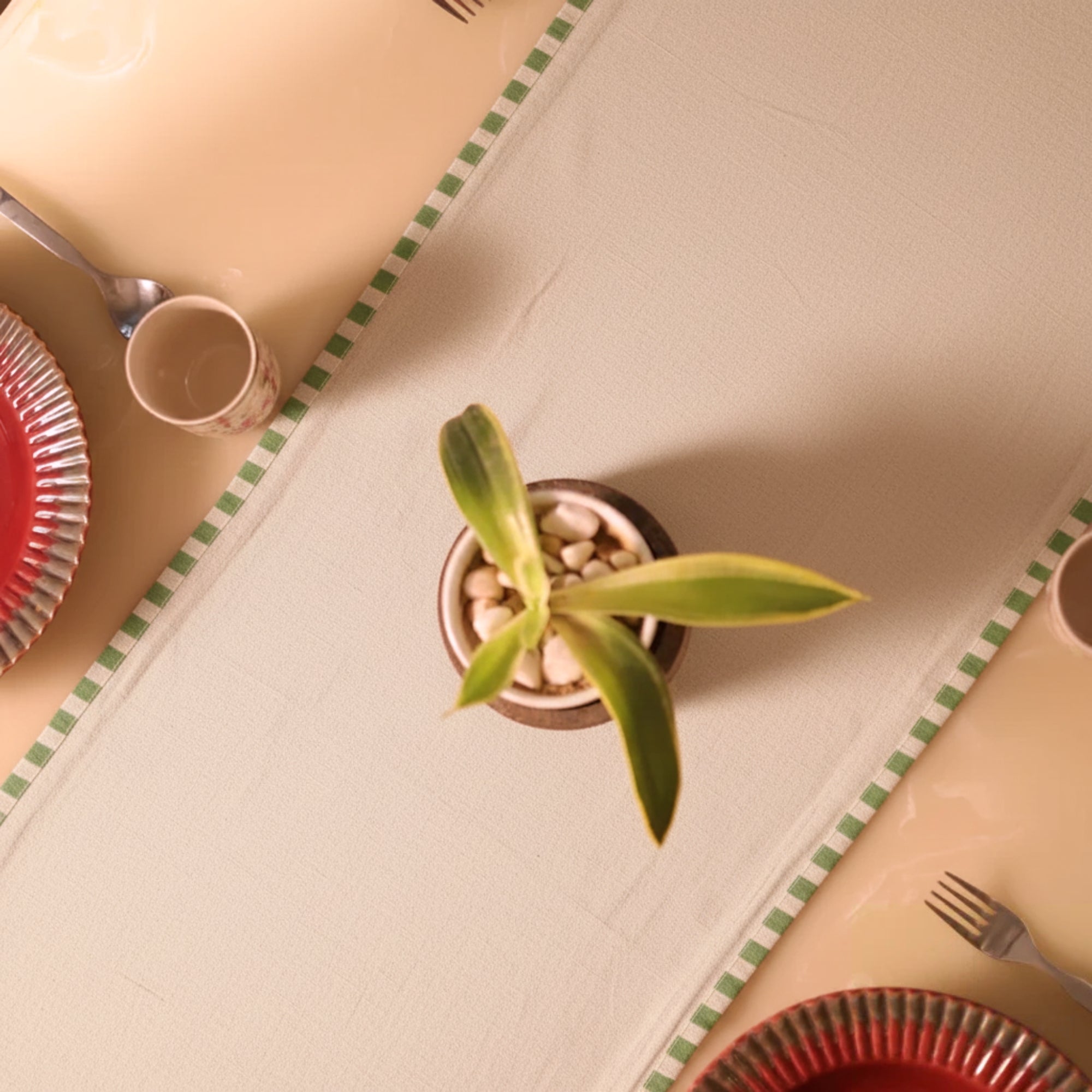 Handwoven Table Runner with contrast detailing