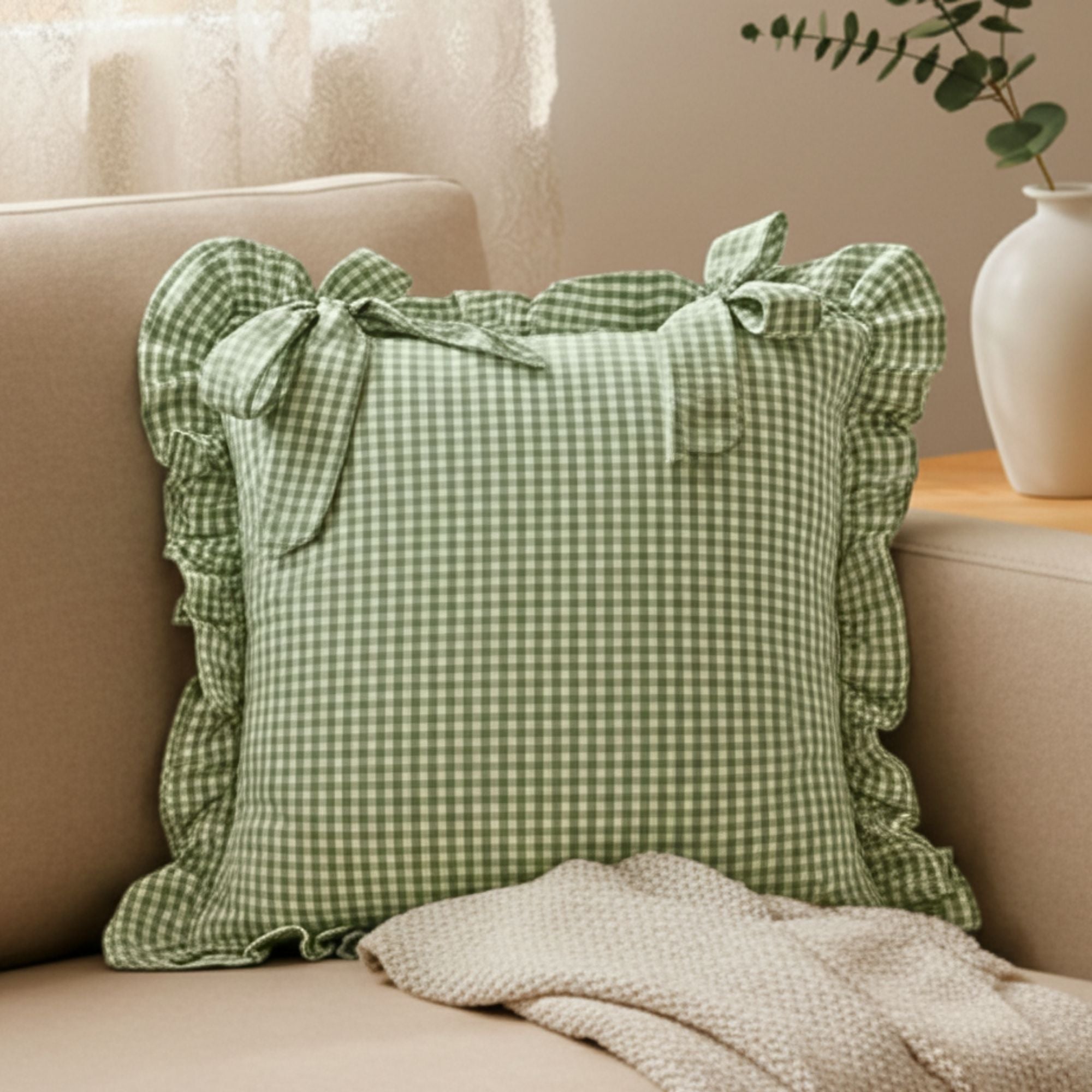 Ghingham Slipcover With Bow Closure