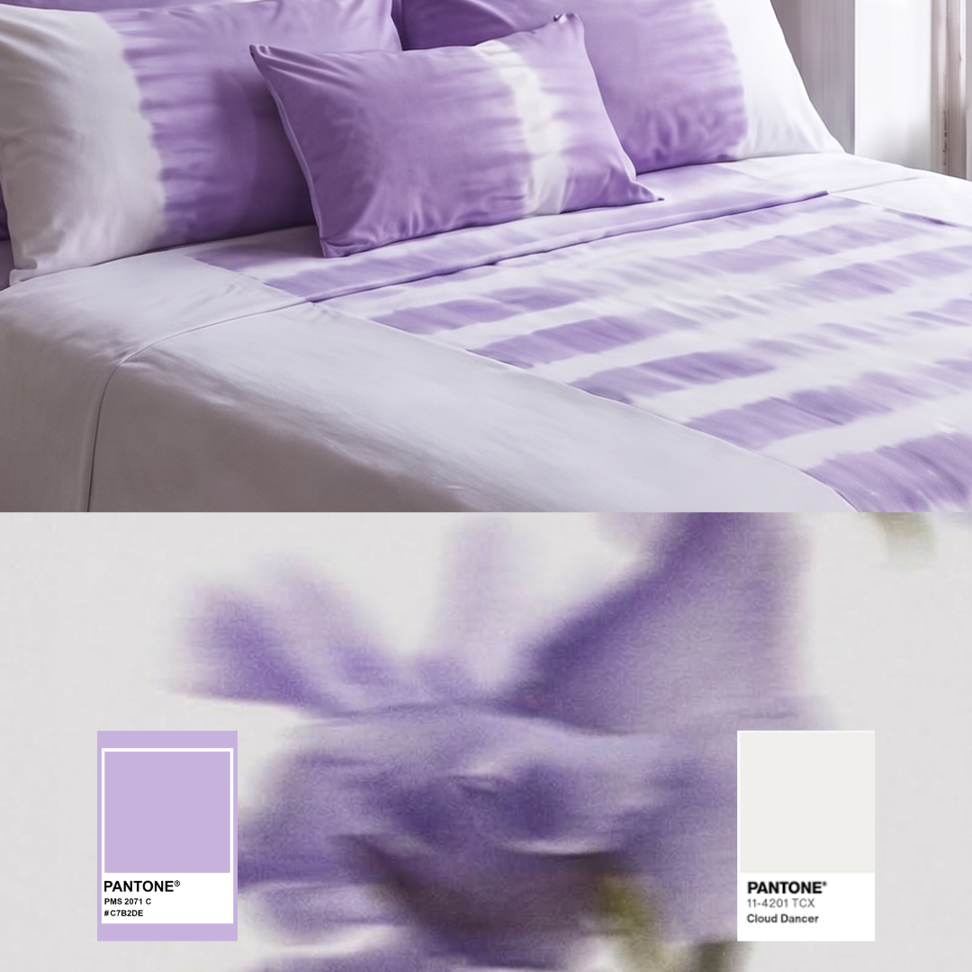 Sleepy Threads Cotton Bedsheet for Double Bed | Breathable Wrinkel Free, 200 TC Lavender Bedsheet along with 2 Soft Pillow Covers with Tie and Dye Pattern for Comfort Sleep