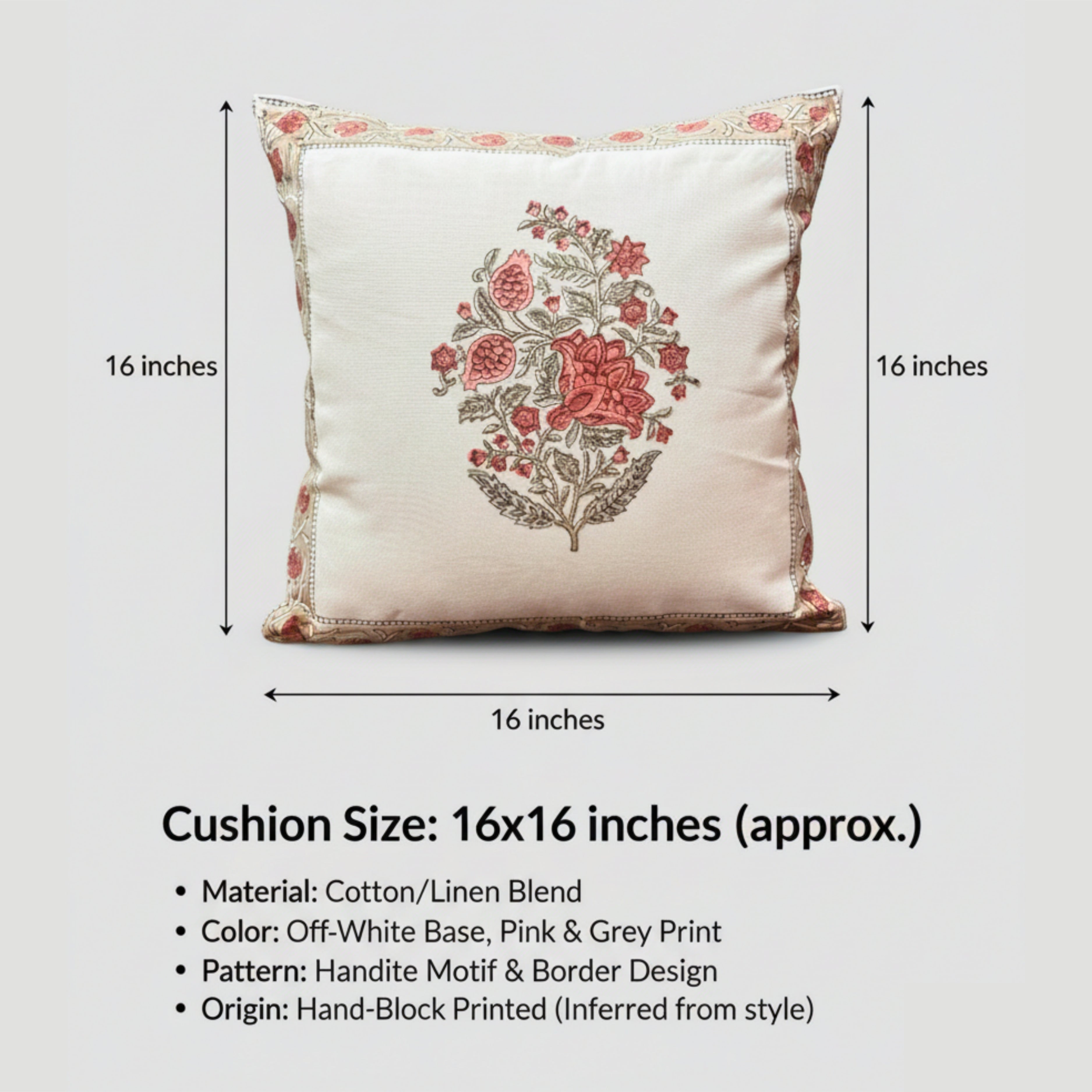 Floral Heritage Border Cushion Cover