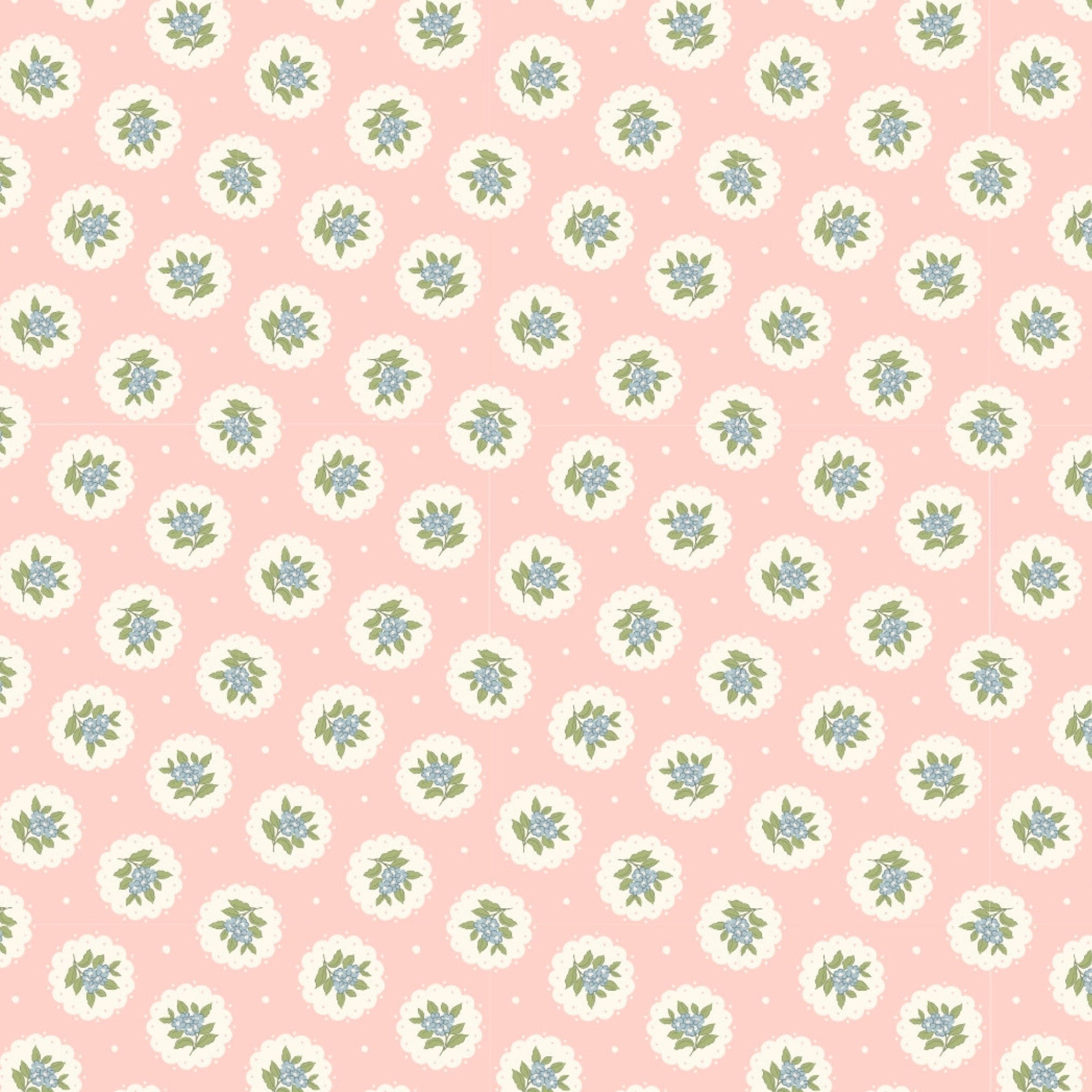 Blush Pink & White Floral Medallion Pattern – Soft, Breathable Screen Printed Flat Sheet.