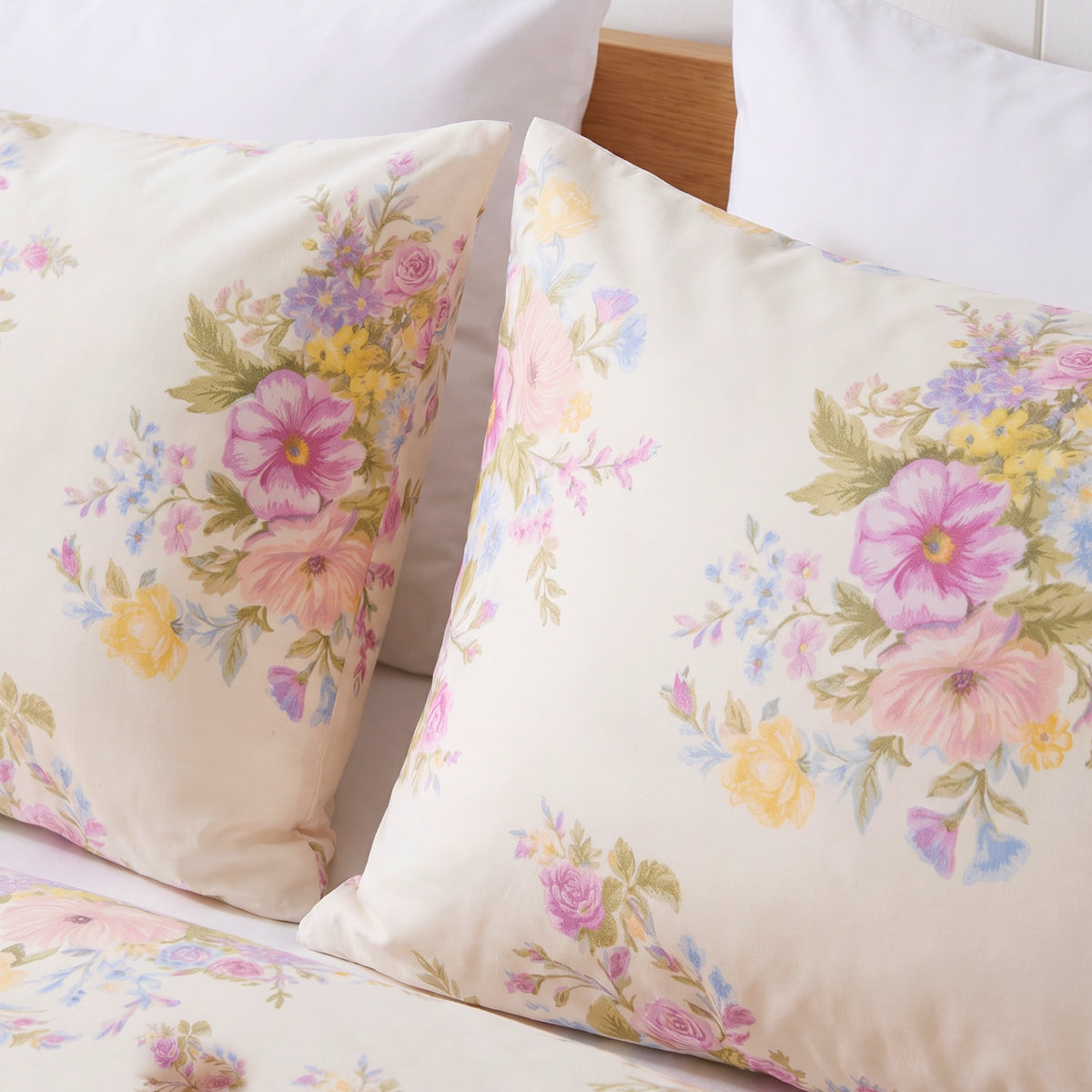 Elegant Floral Print, Soft and Breathable Bedding for a Comfortable and Stylish Bedroom 100% Cotton Bedsheet Set with 2 Pillow Covers, 350TC,
