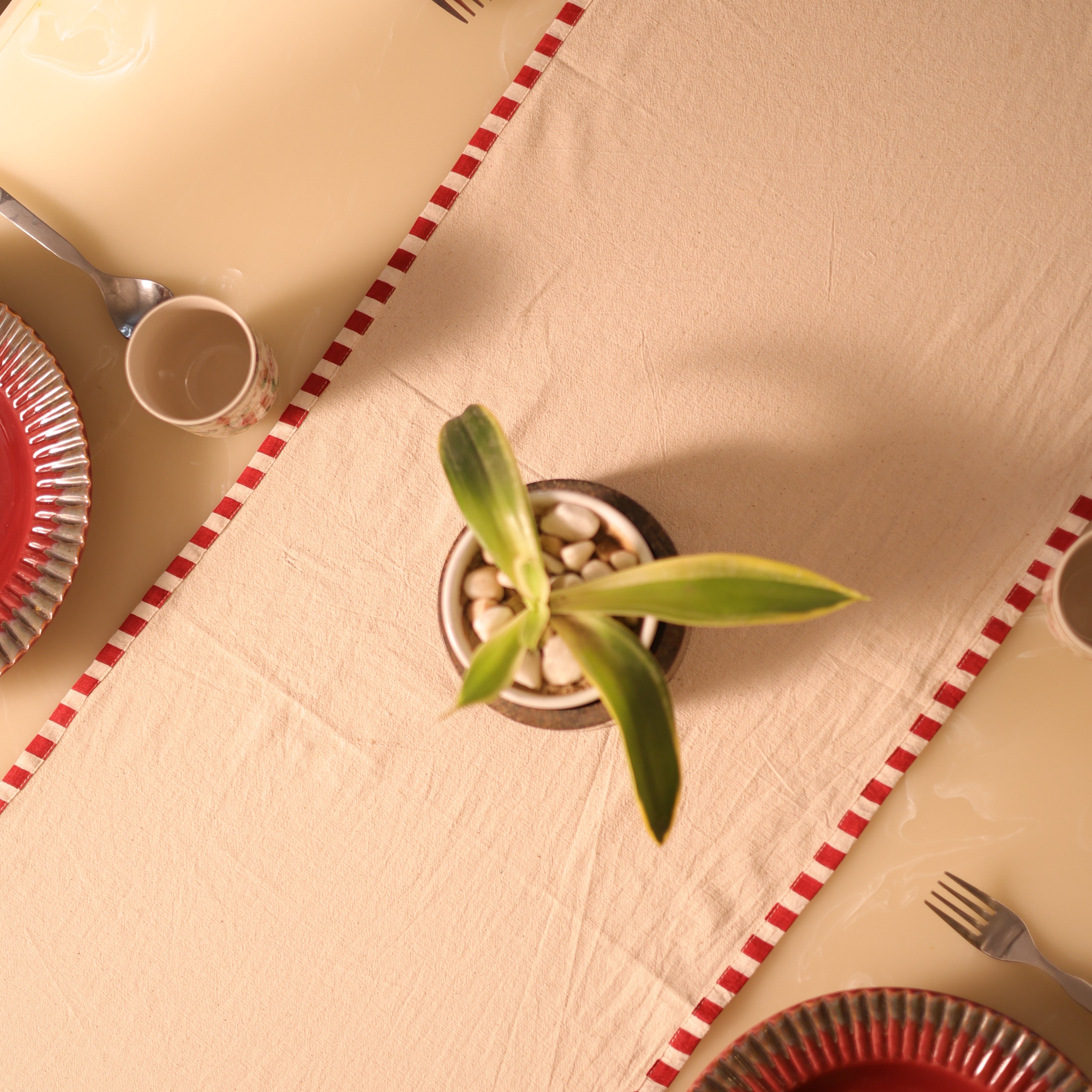 Handwoven Table Runner with contrast detailing
