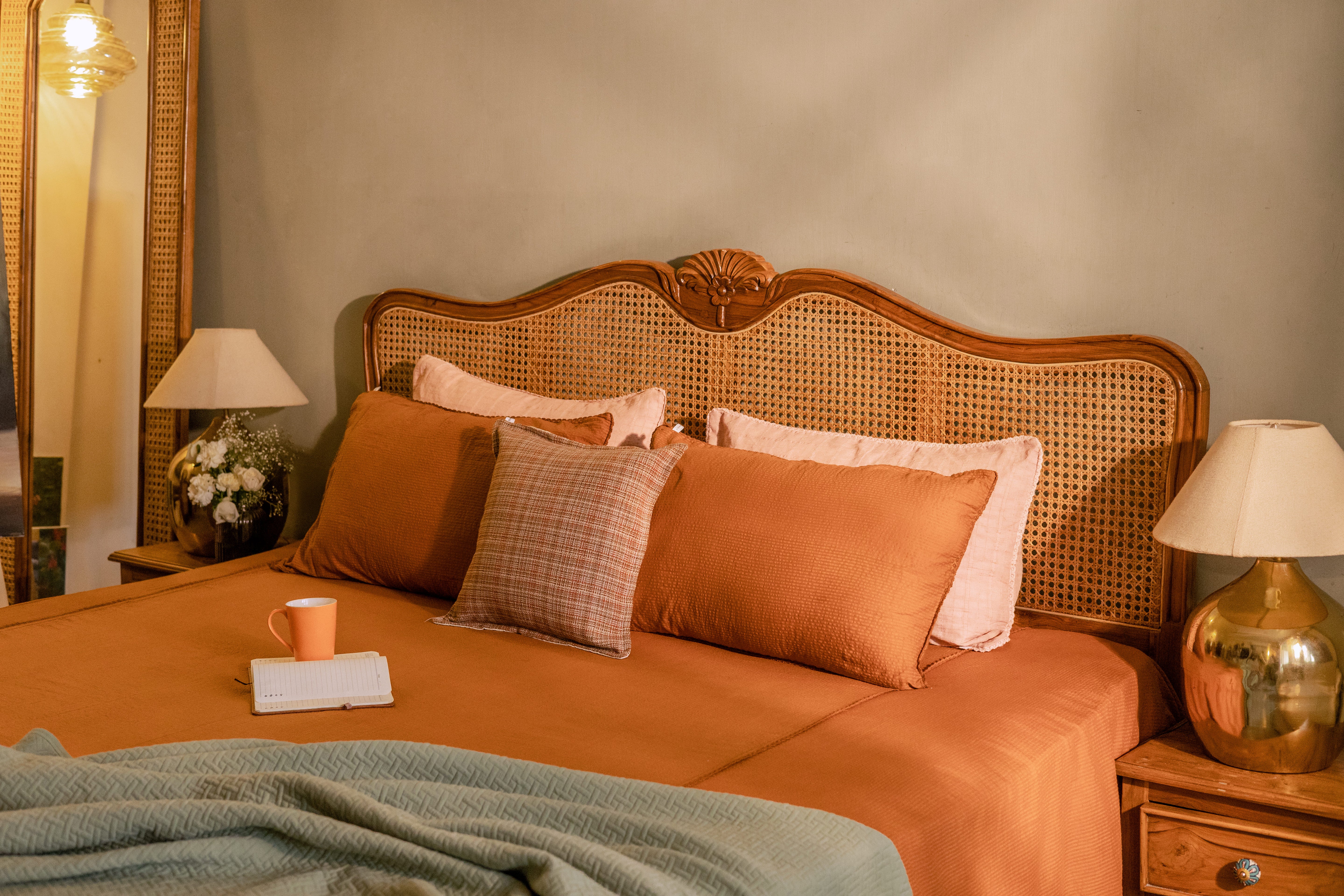 Cinnamon Brown Cotton Flat Sheet